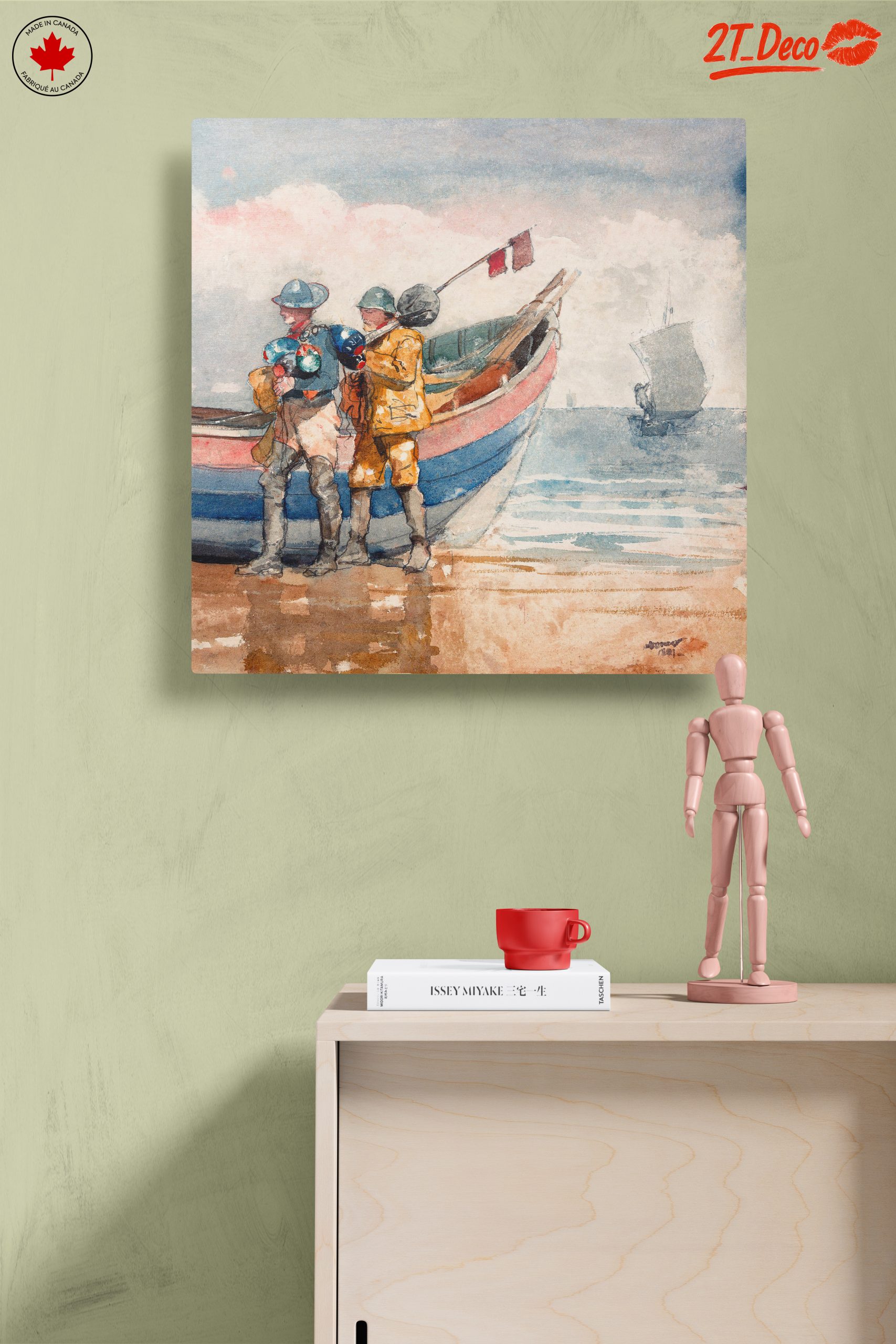 Fishermen by the Shore in Watercolor - Image 14