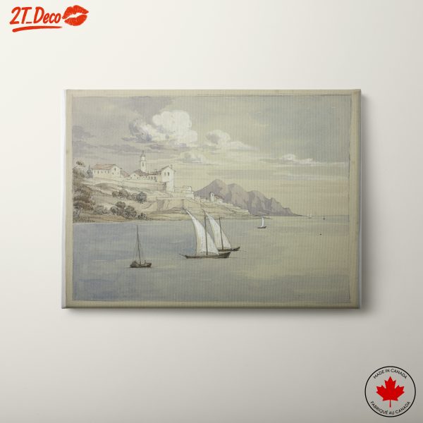 Serene Coastal Landscape with Sailboats