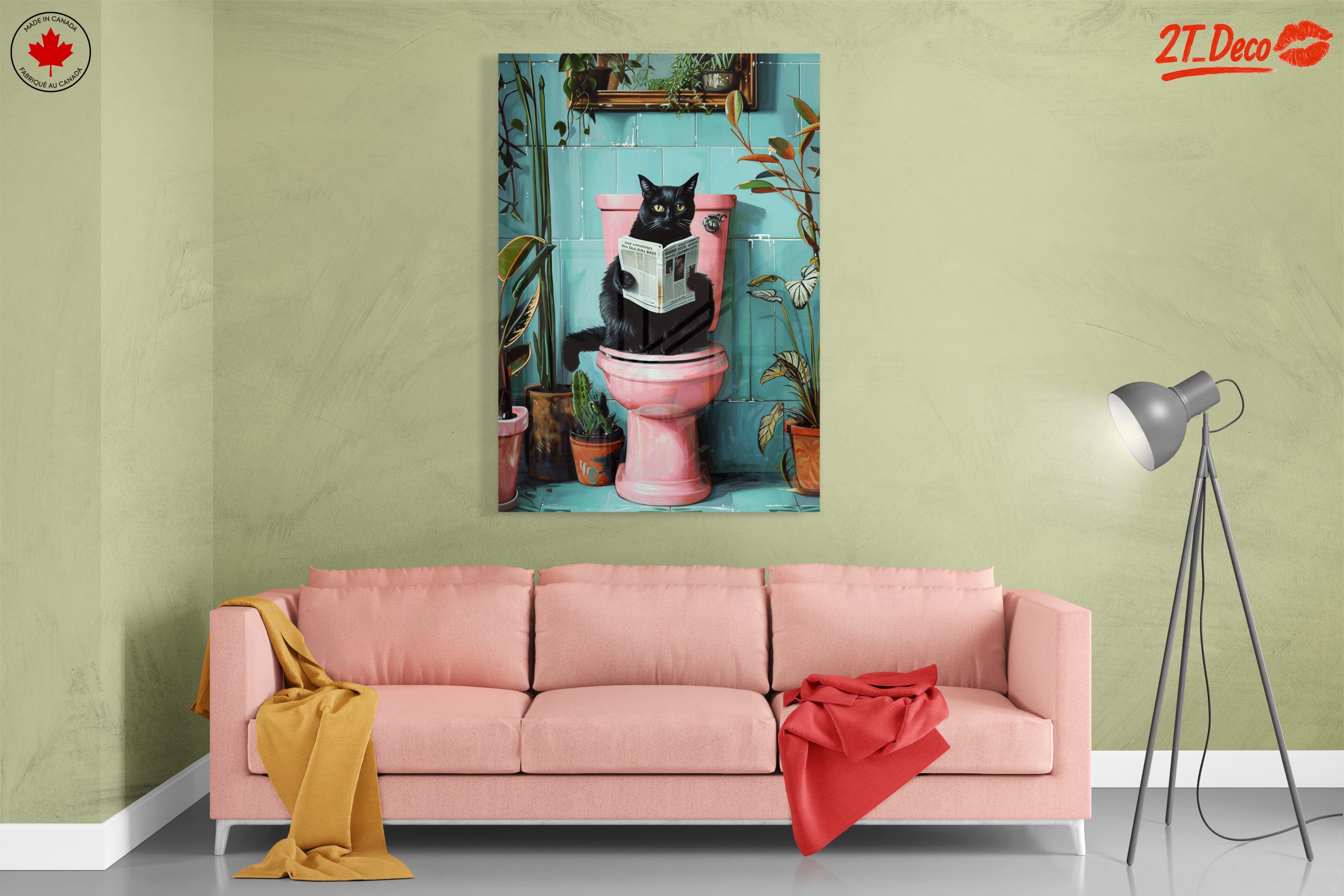 Whimsical Cat Reading in the Bathroom - Image 7