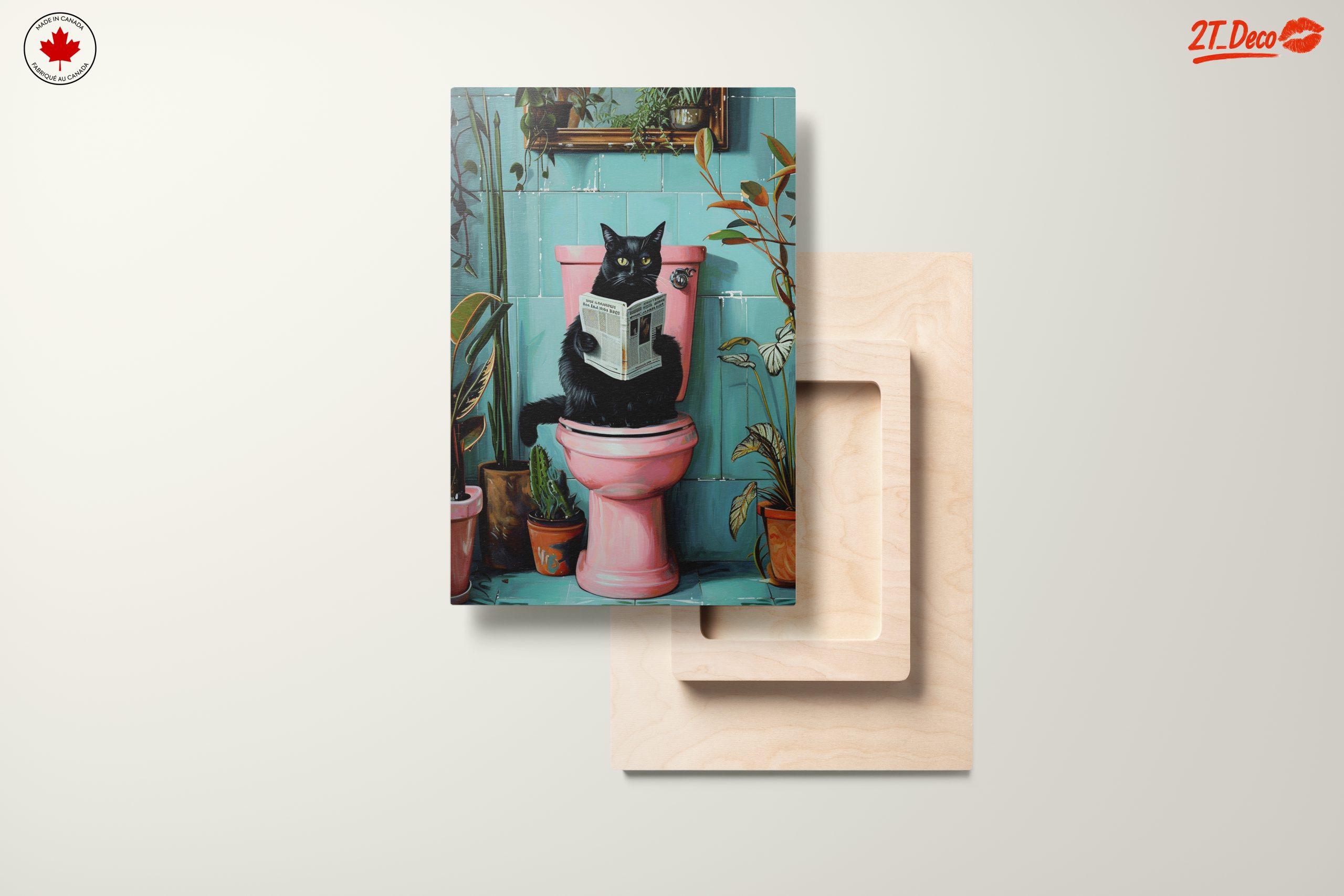 Whimsical Cat Reading in the Bathroom - Image 11