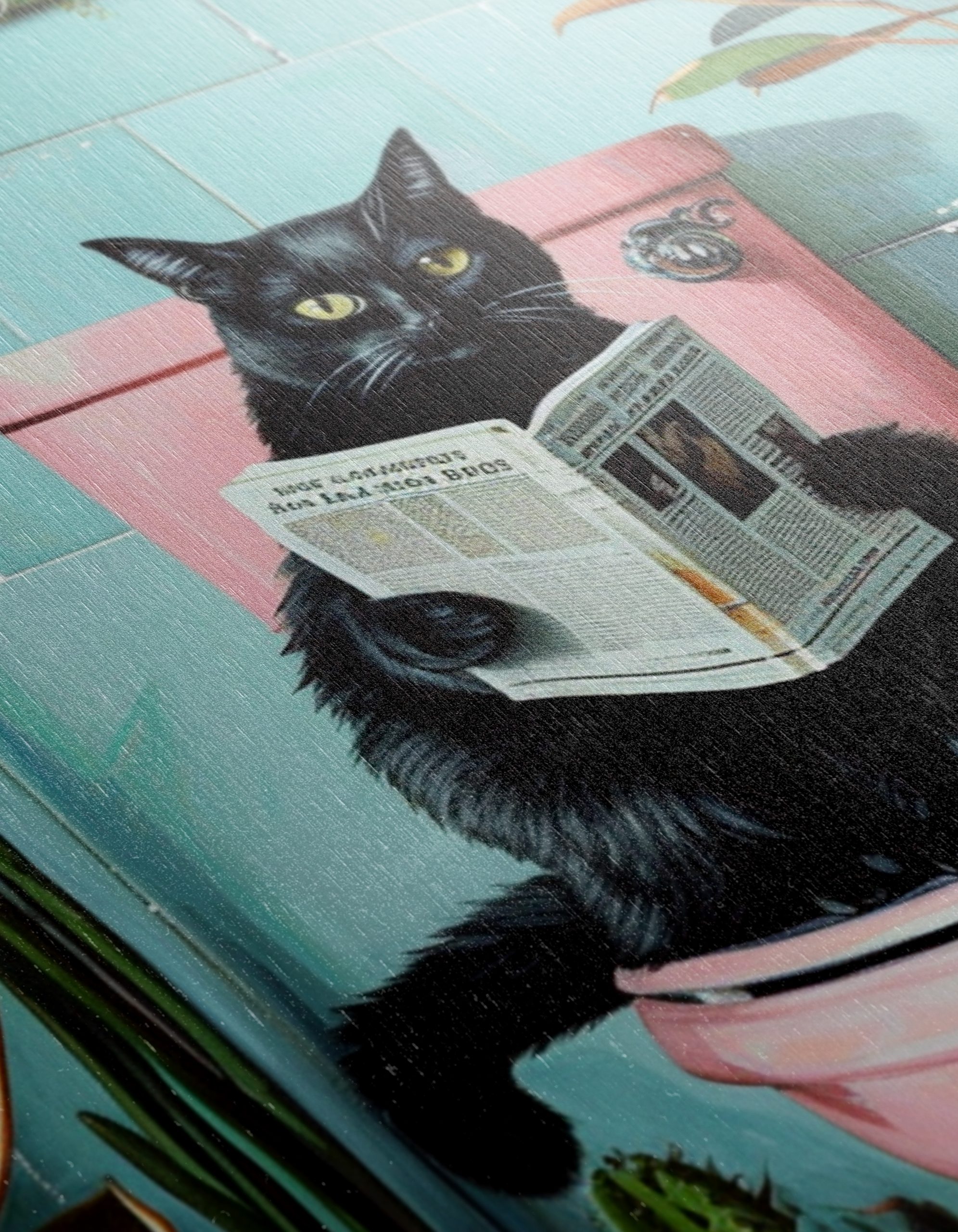 Whimsical Cat Reading in the Bathroom - Image 12