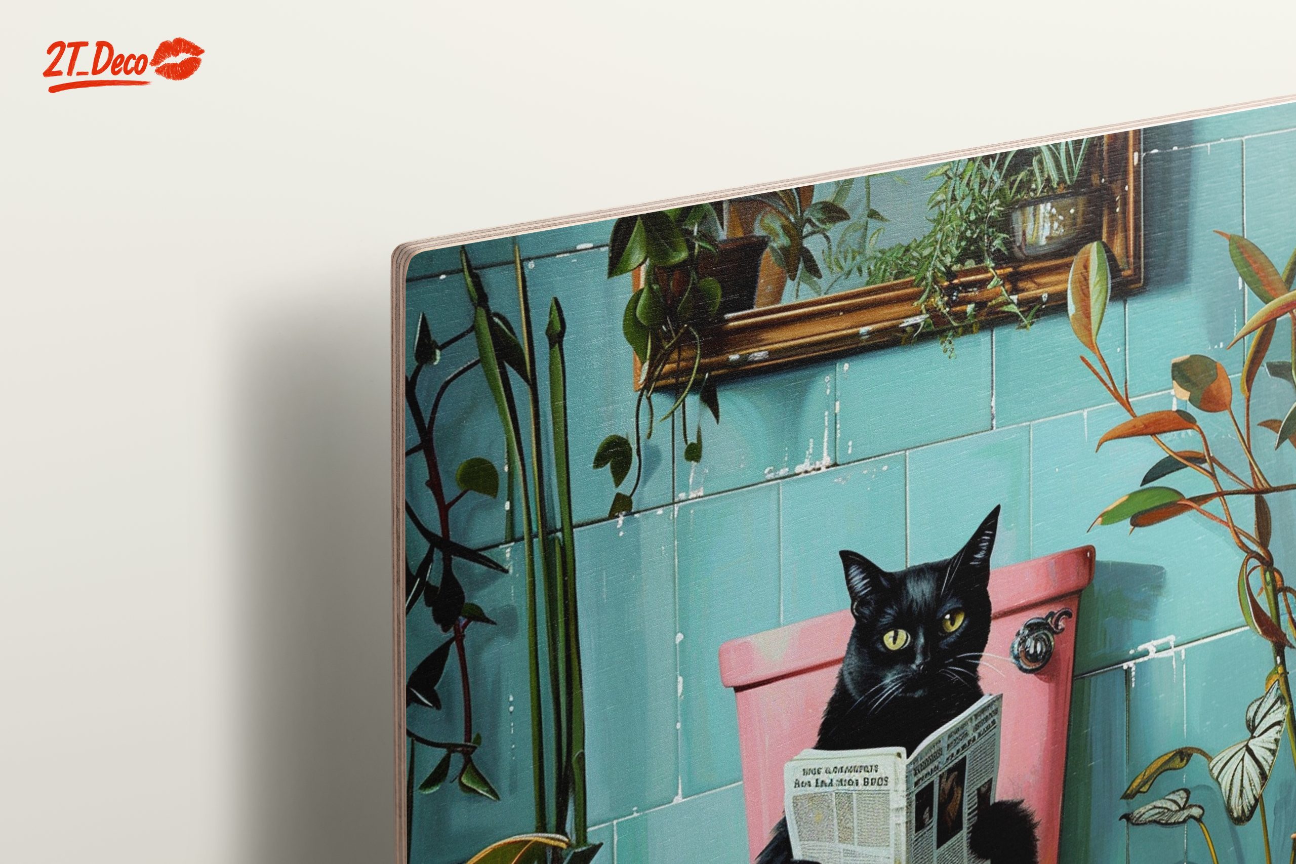 Whimsical Cat Reading in the Bathroom - Image 15