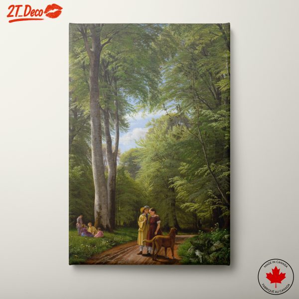 Charming Forest Scene with Children and Dog