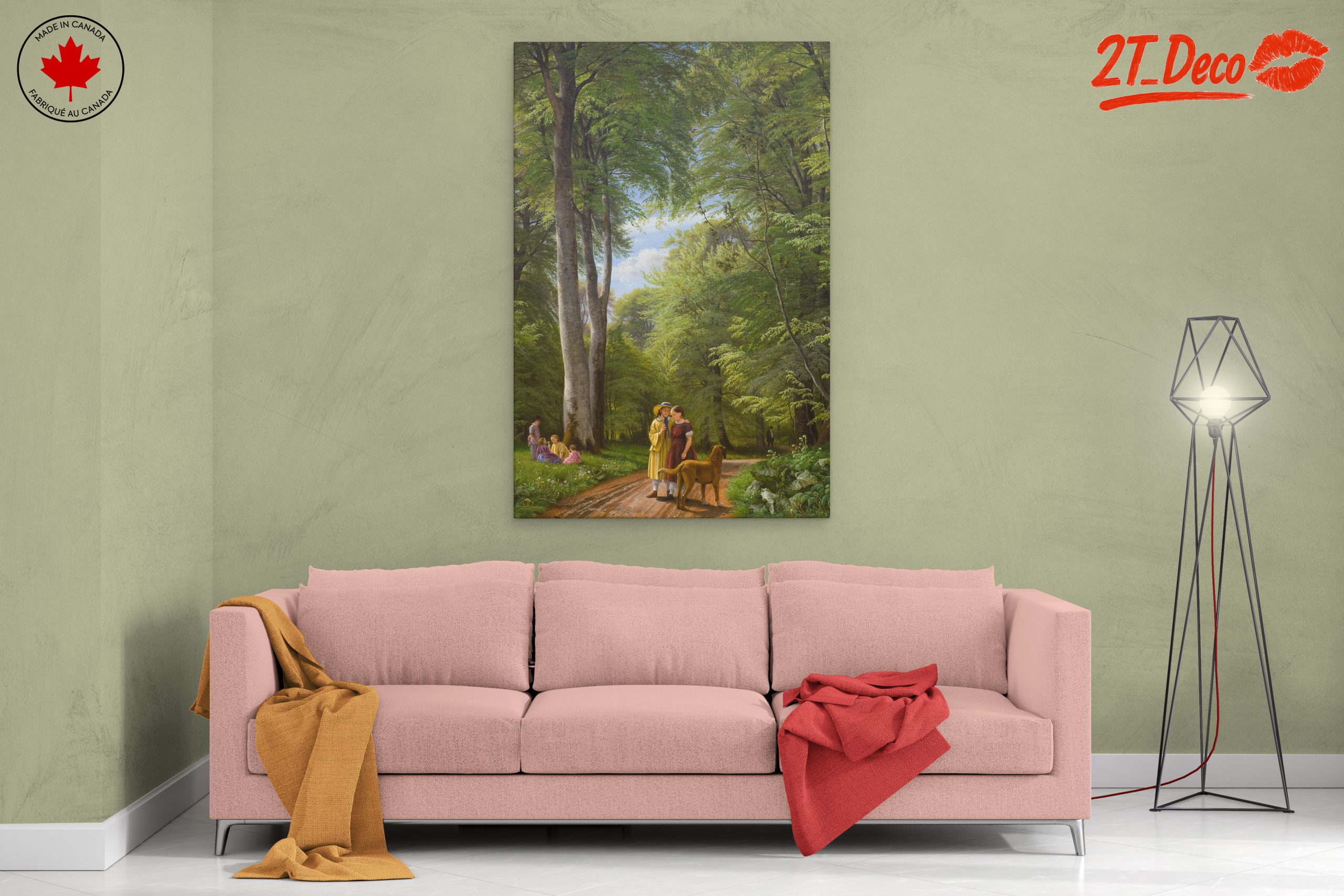 Charming Forest Scene with Children and Dog - Image 2