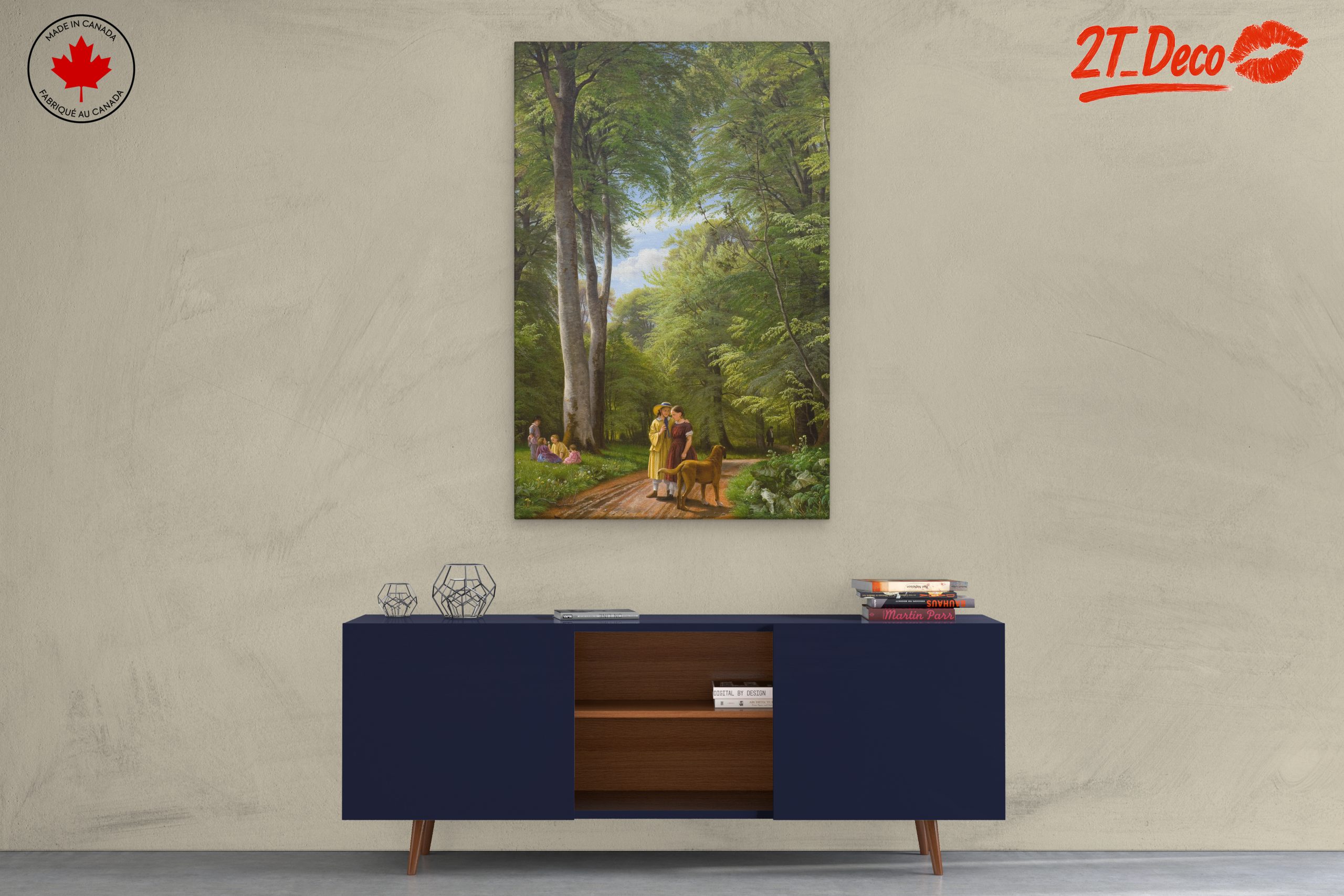 Charming Forest Scene with Children and Dog - Image 3