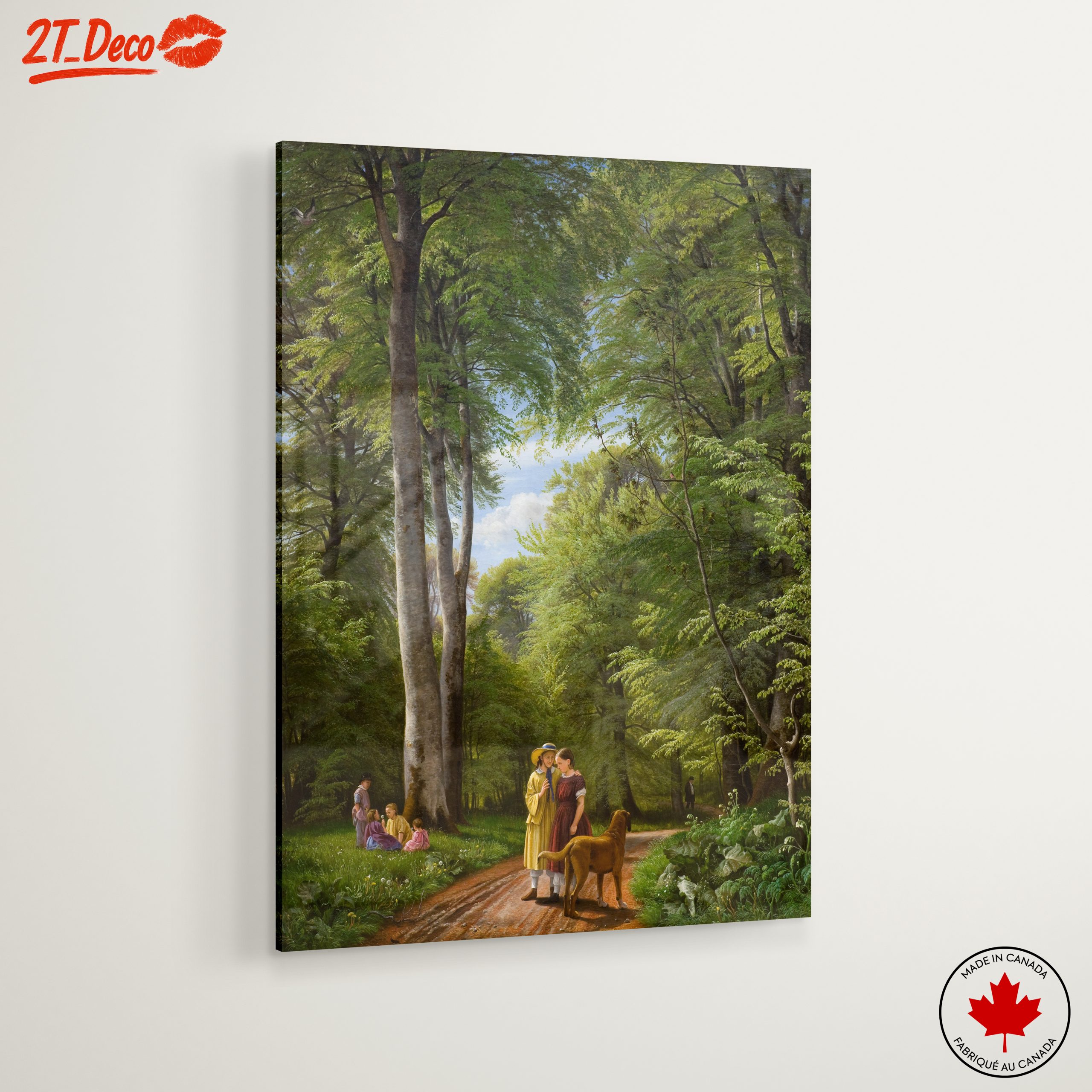 Charming Forest Scene with Children and Dog - Image 6
