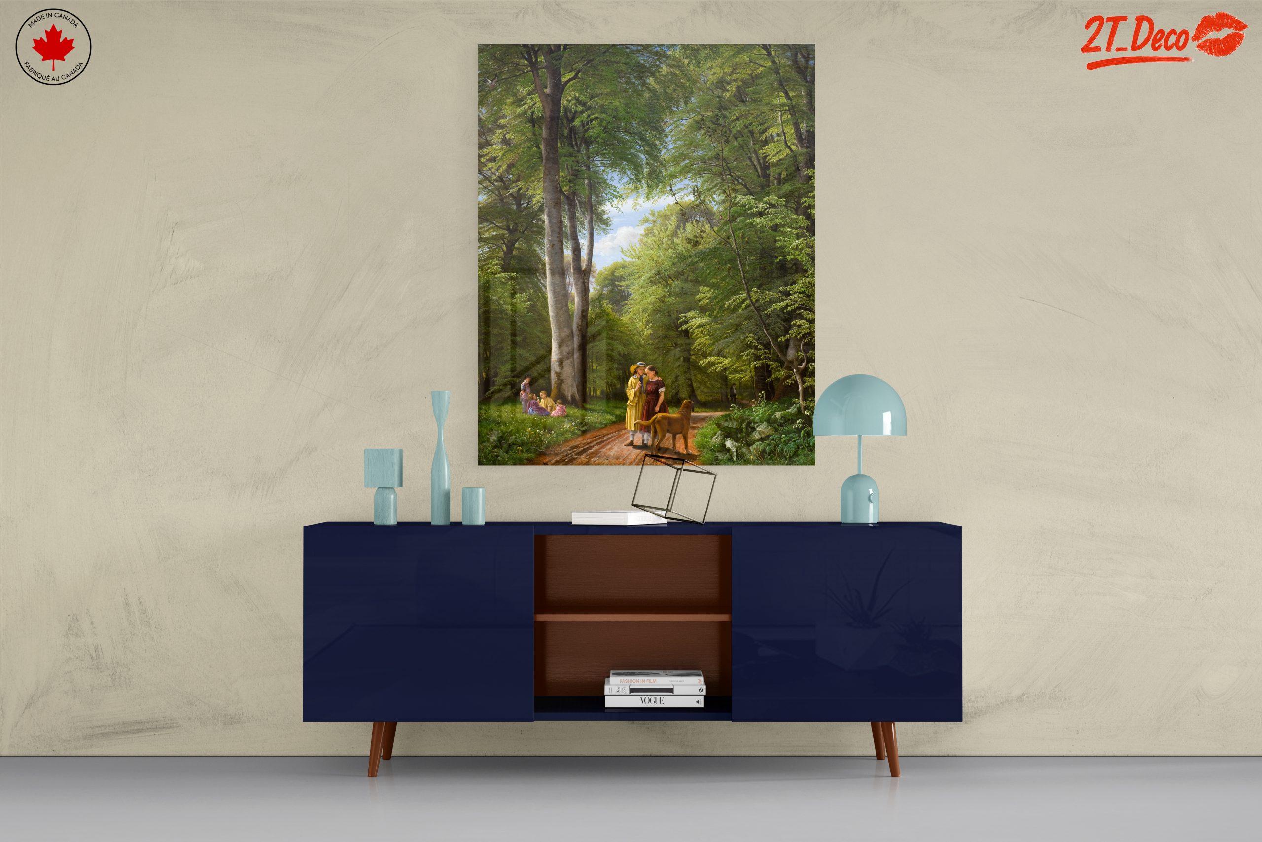 Charming Forest Scene with Children and Dog - Image 8