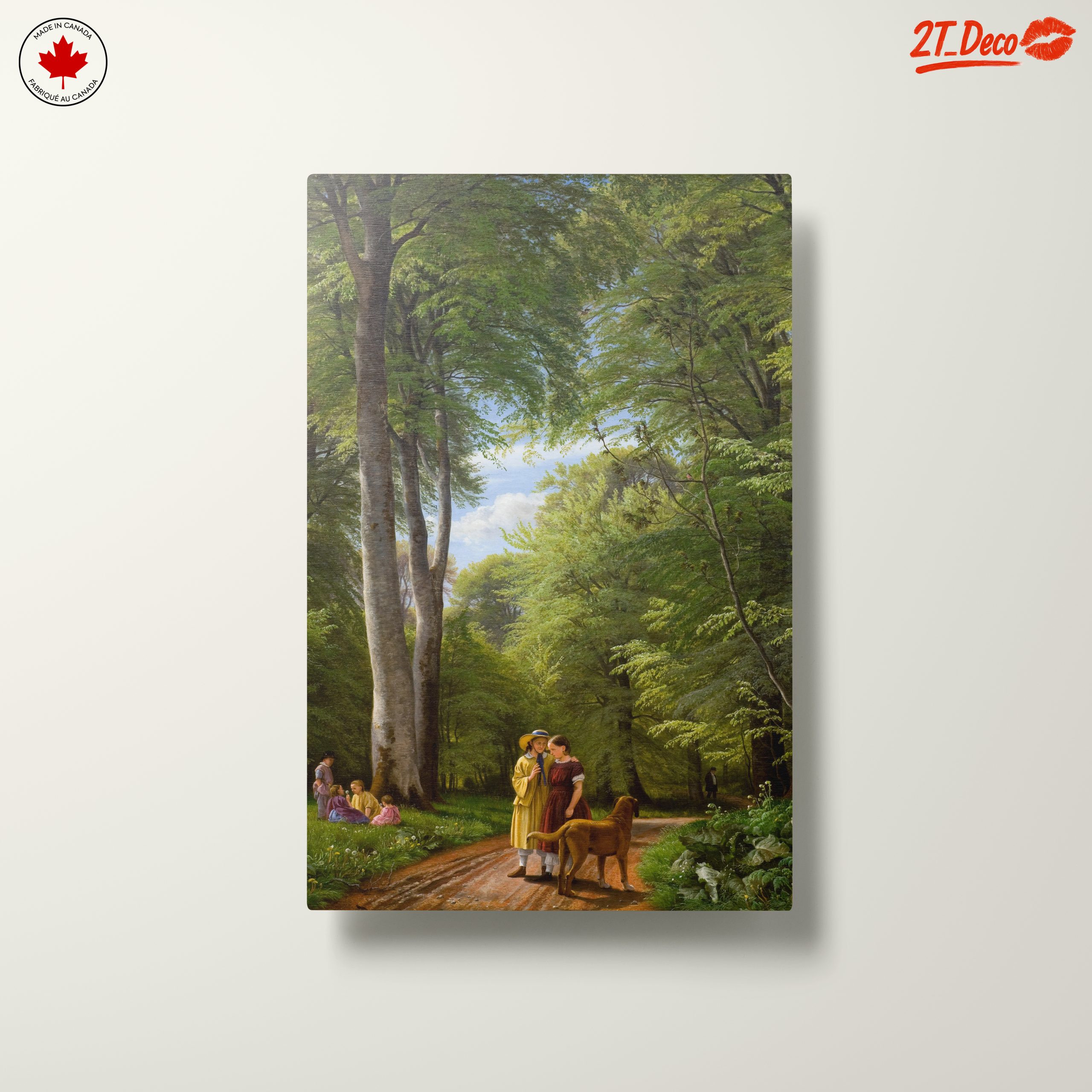 Charming Forest Scene with Children and Dog - Image 10