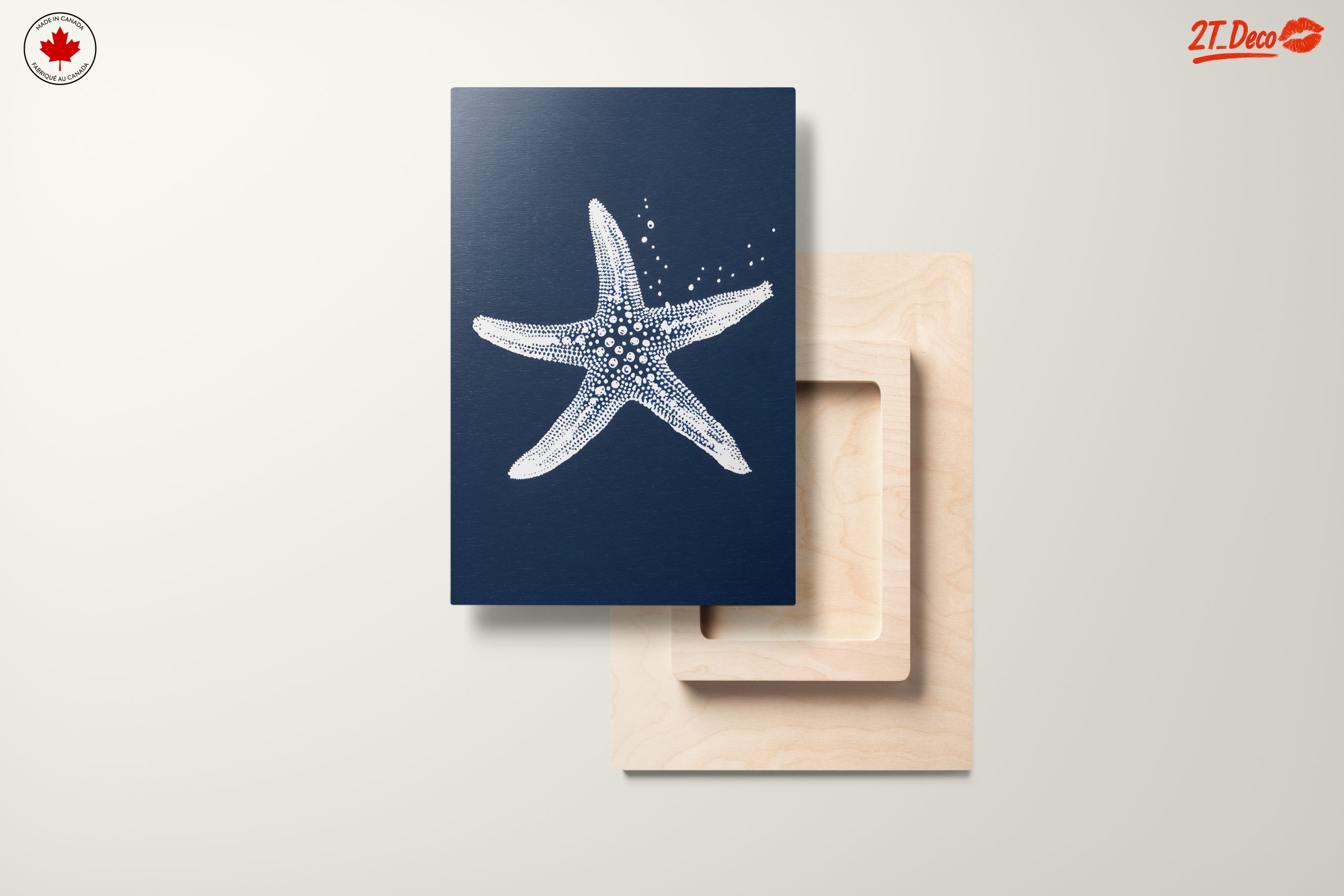 Abstract Starfish Art on Deep Blue Background - Image 11