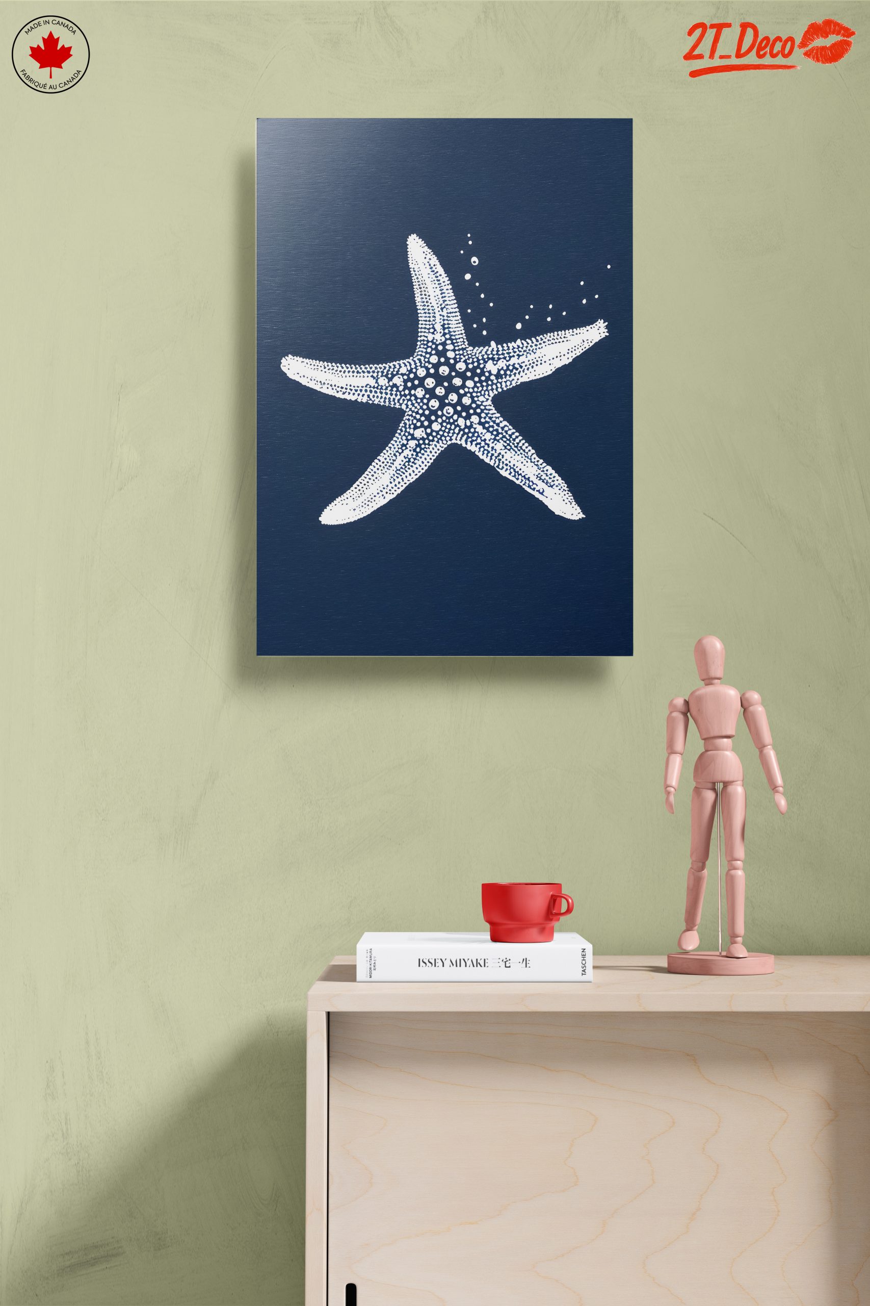 Abstract Starfish Art on Deep Blue Background - Image 14