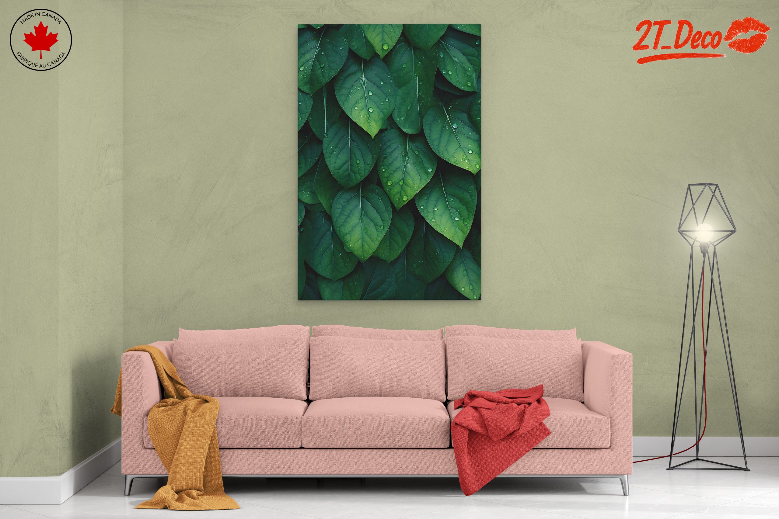 Vibrant Green Botanical Leaf Art - Image 2