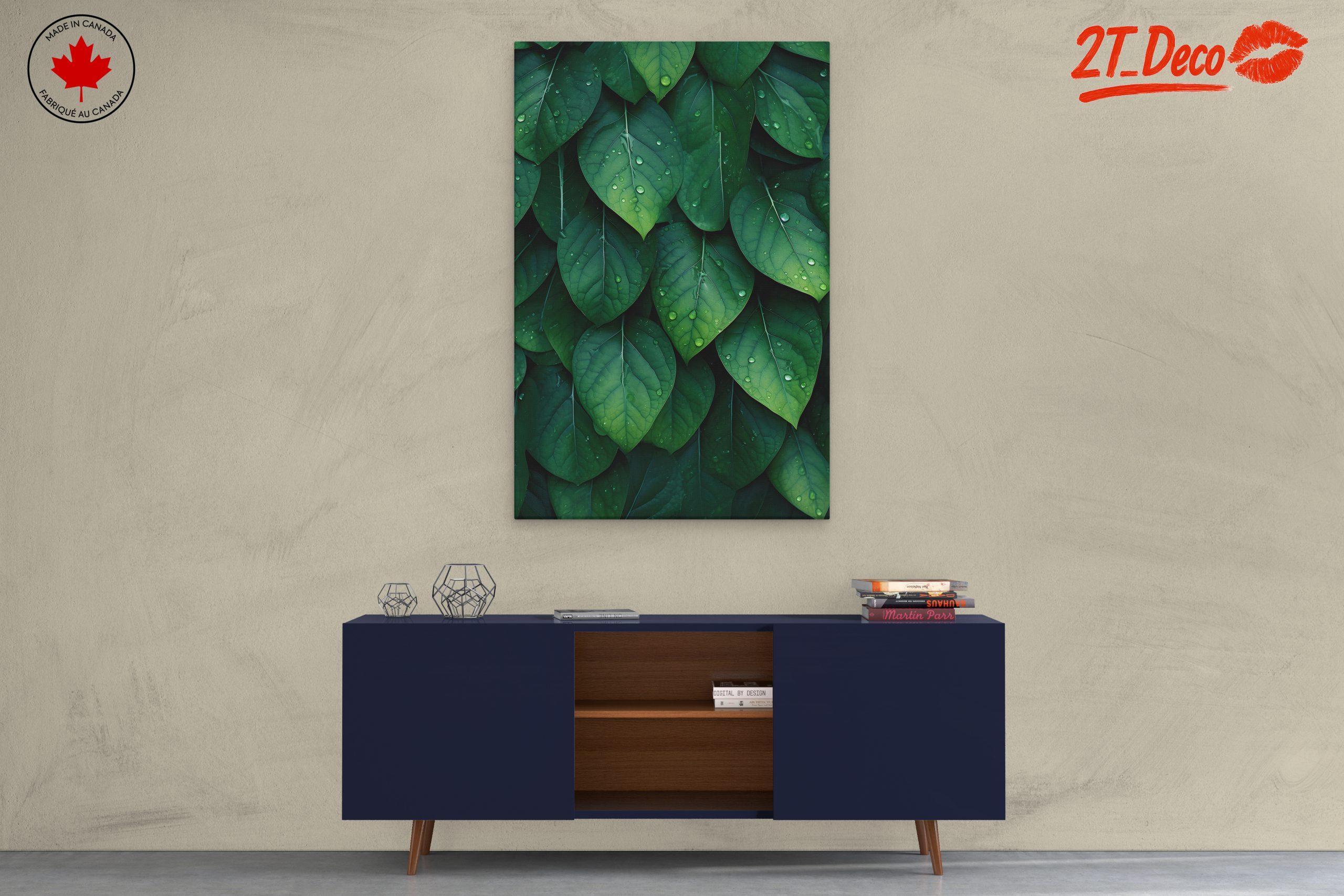 Vibrant Green Botanical Leaf Art - Image 3