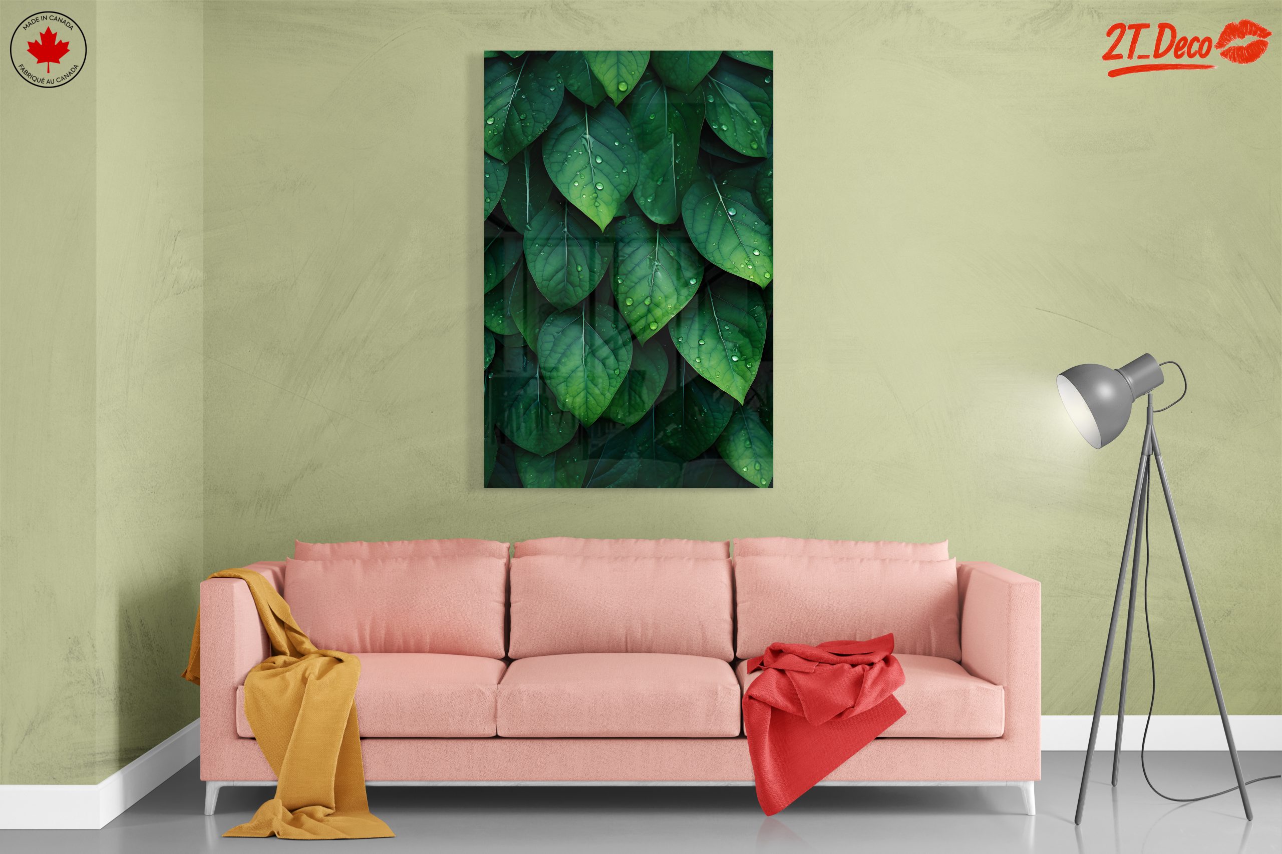 Vibrant Green Botanical Leaf Art - Image 7