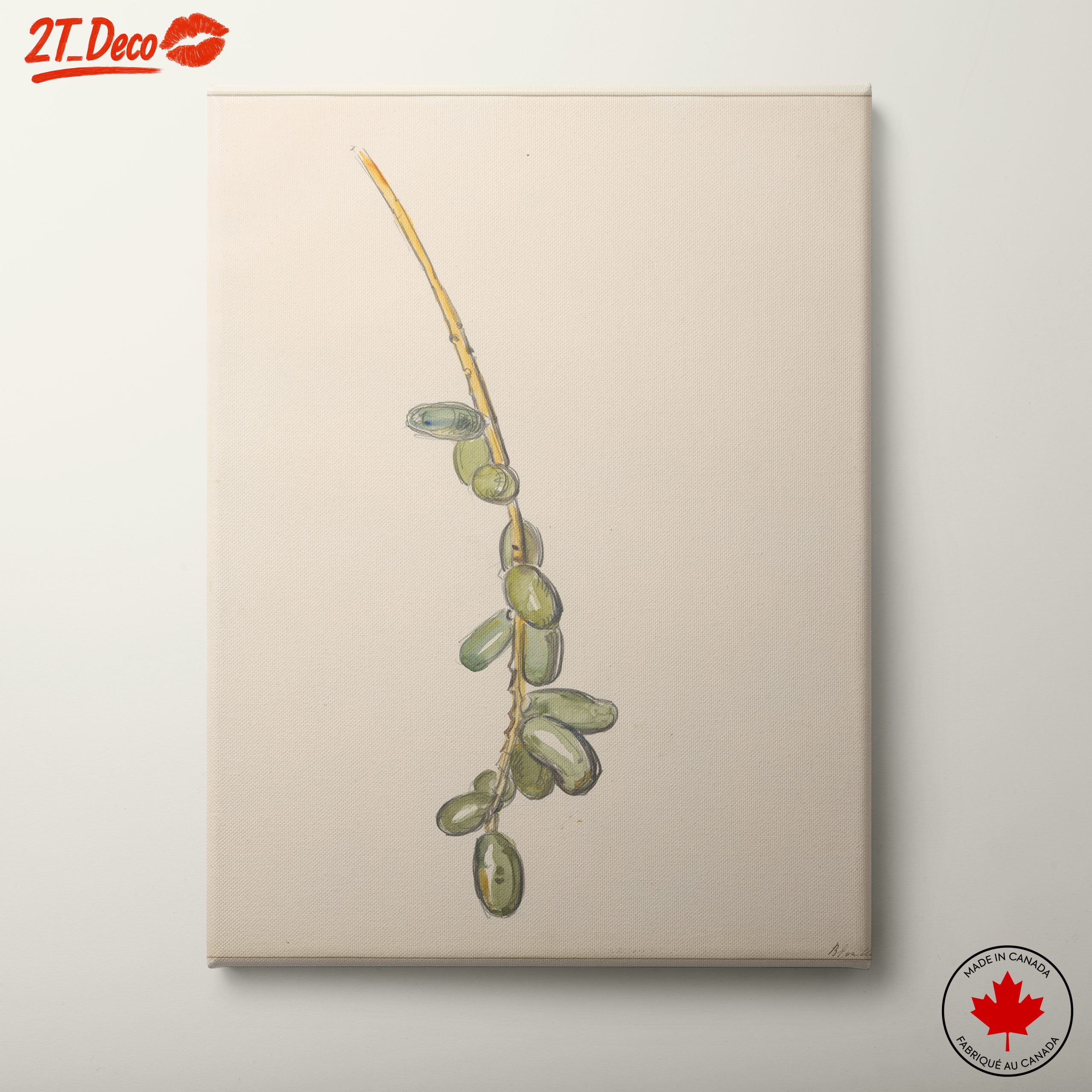 Elegant Botanical Illustration of Green Leaves