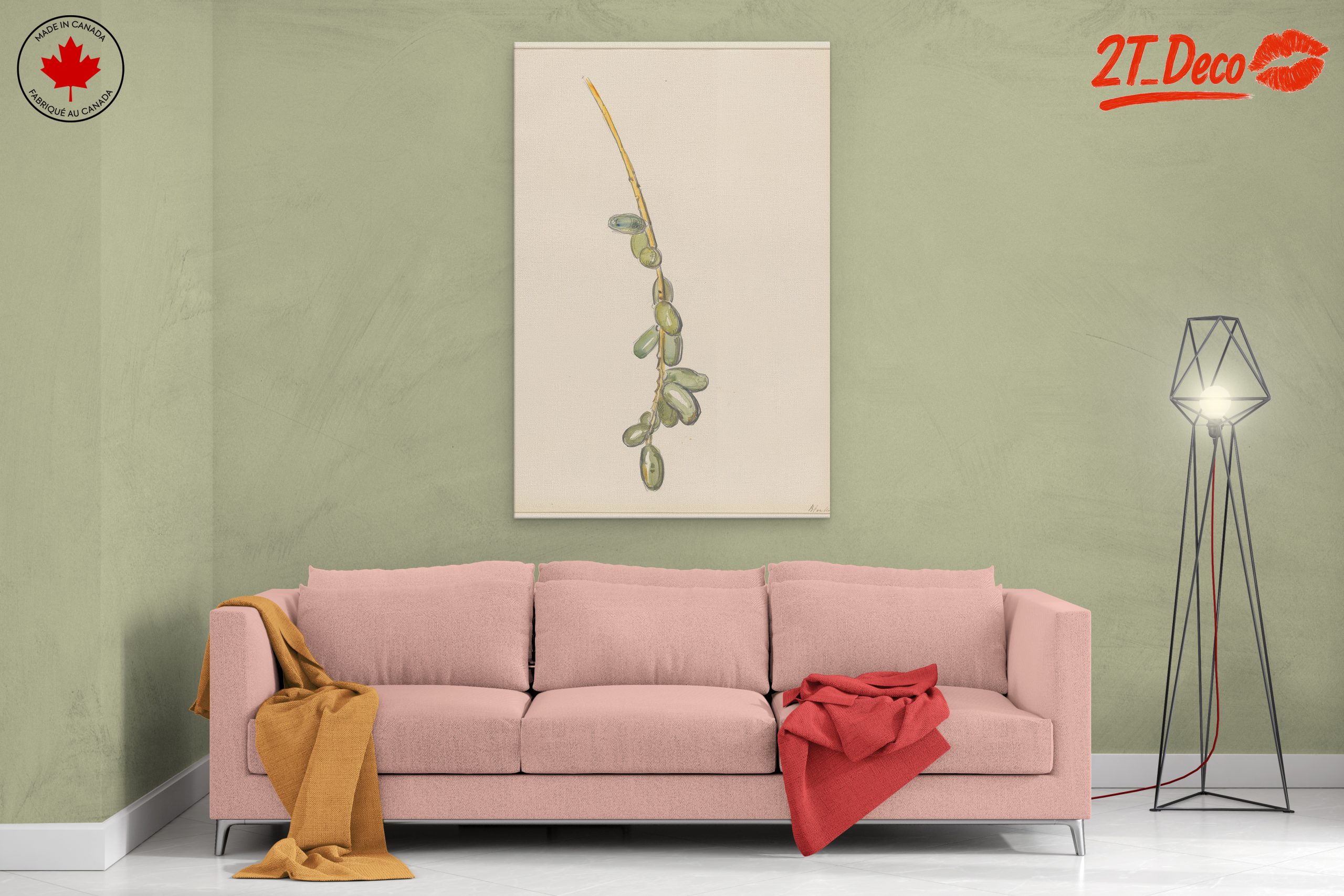 Elegant Botanical Illustration of Green Leaves - Image 2
