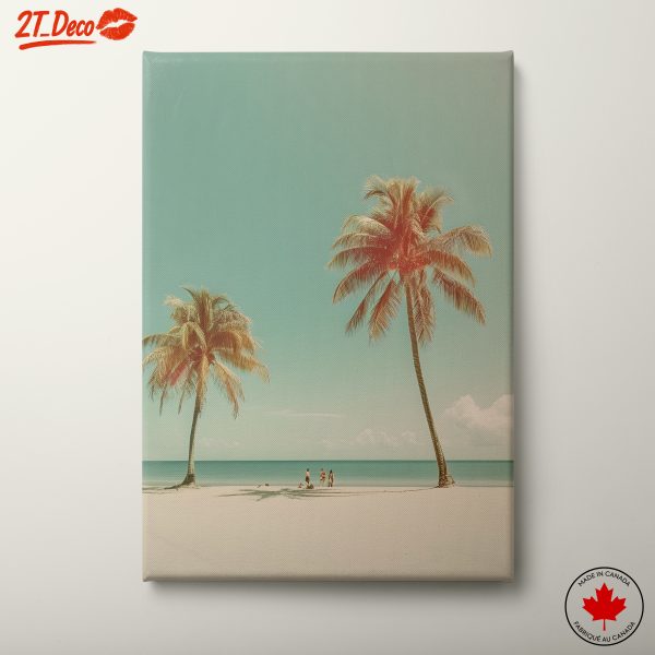 Serene Beach Scene with Palm Trees 3