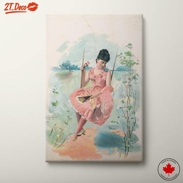 Vintage Portrait of a Woman on a Swing