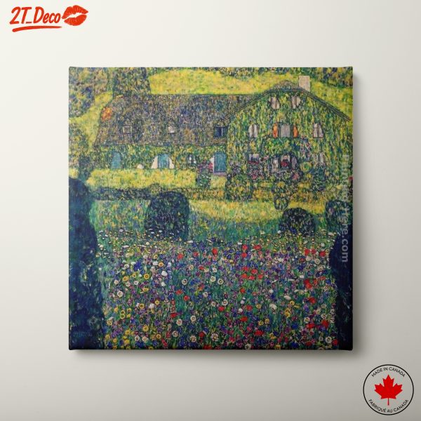 Vibrant Floral Landscape with House