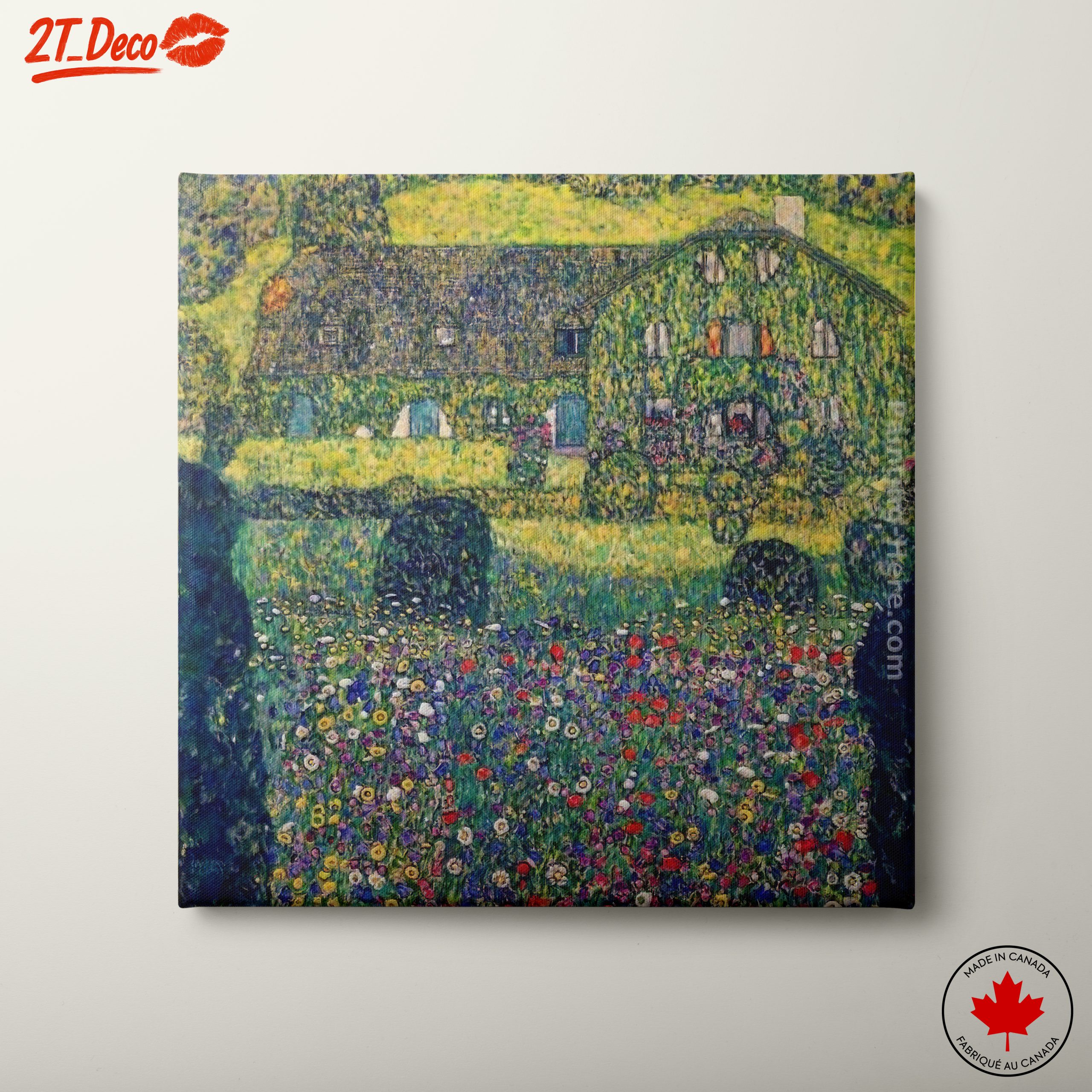 Vibrant Floral Landscape with House