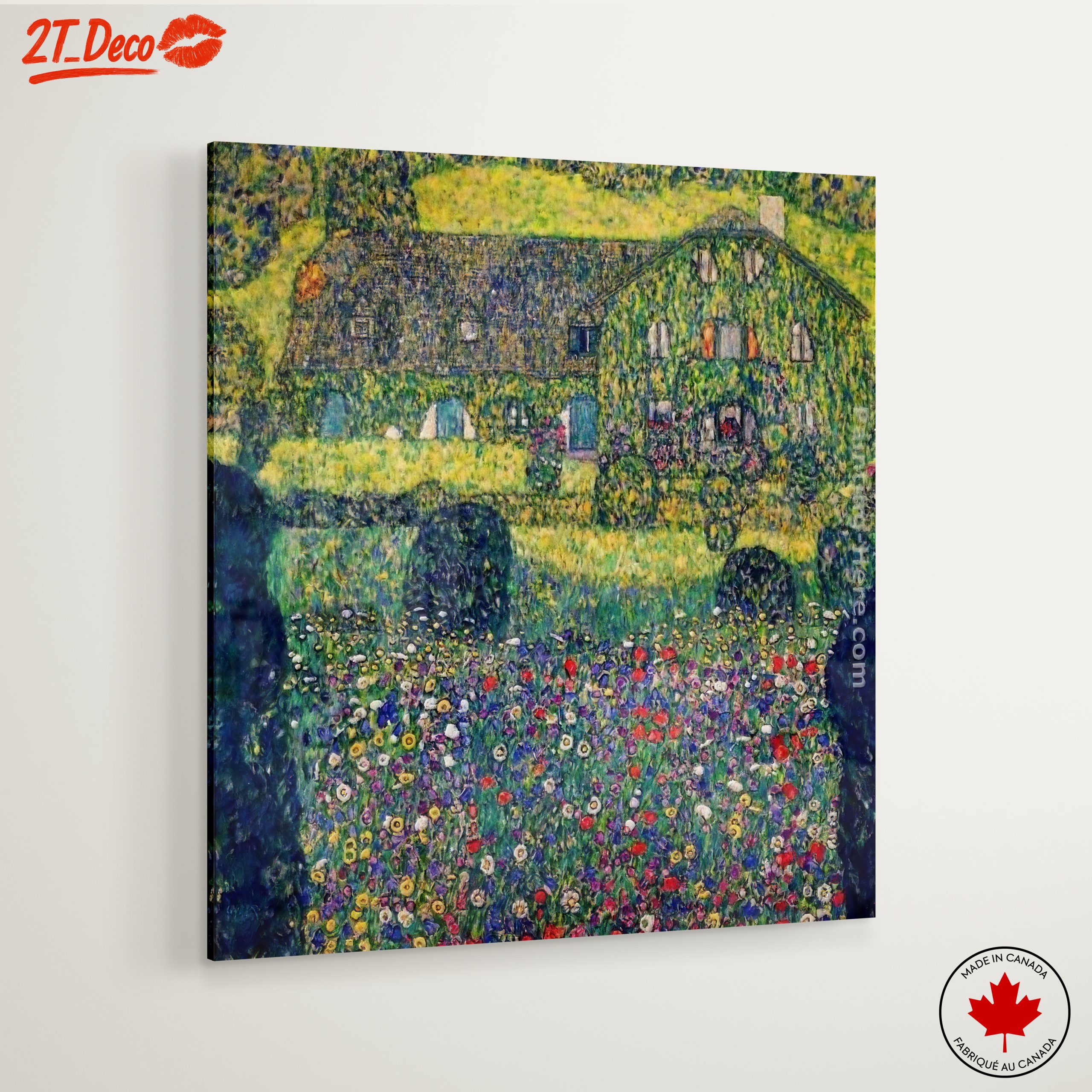 Vibrant Floral Landscape with House - Image 6