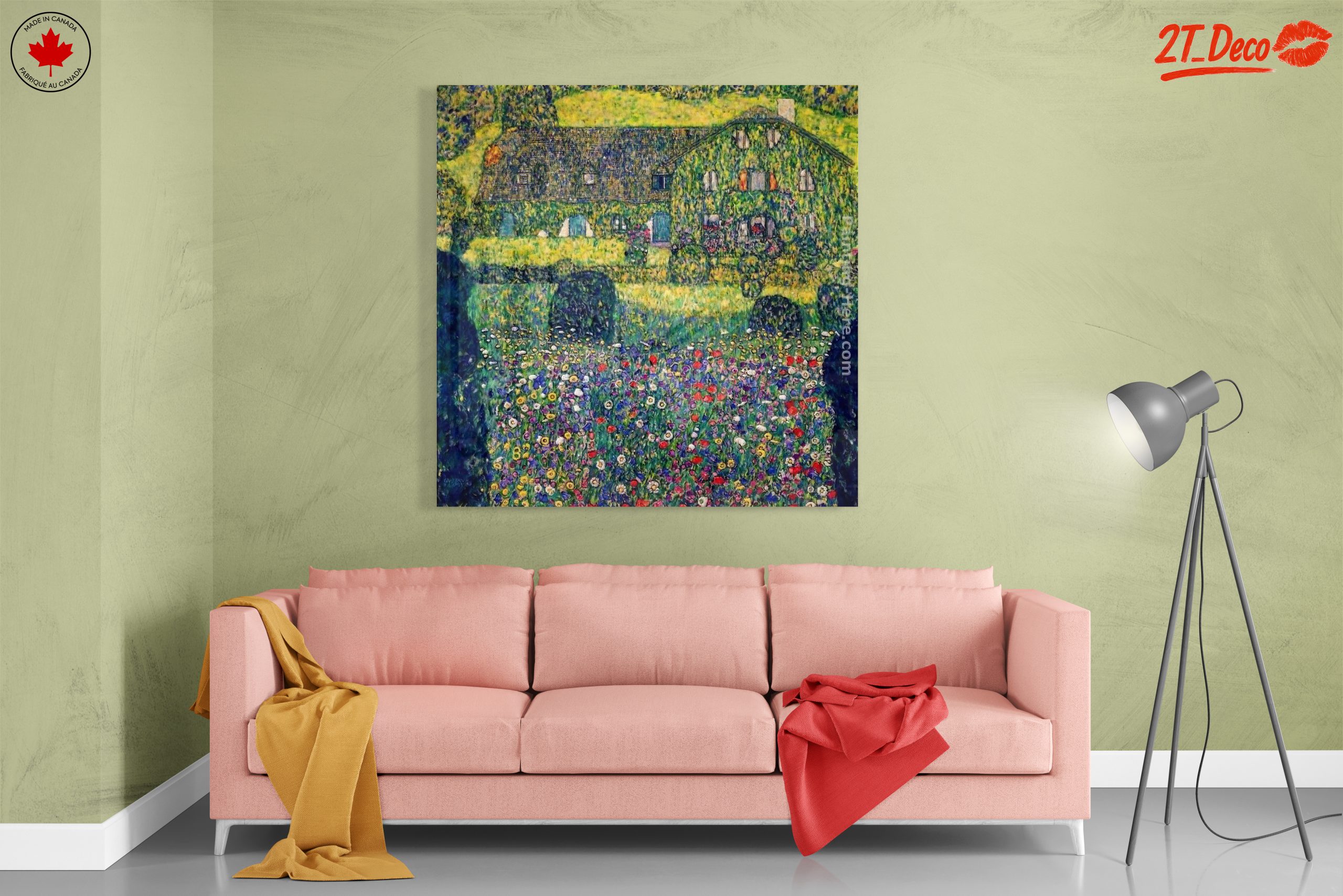 Vibrant Floral Landscape with House - Image 7