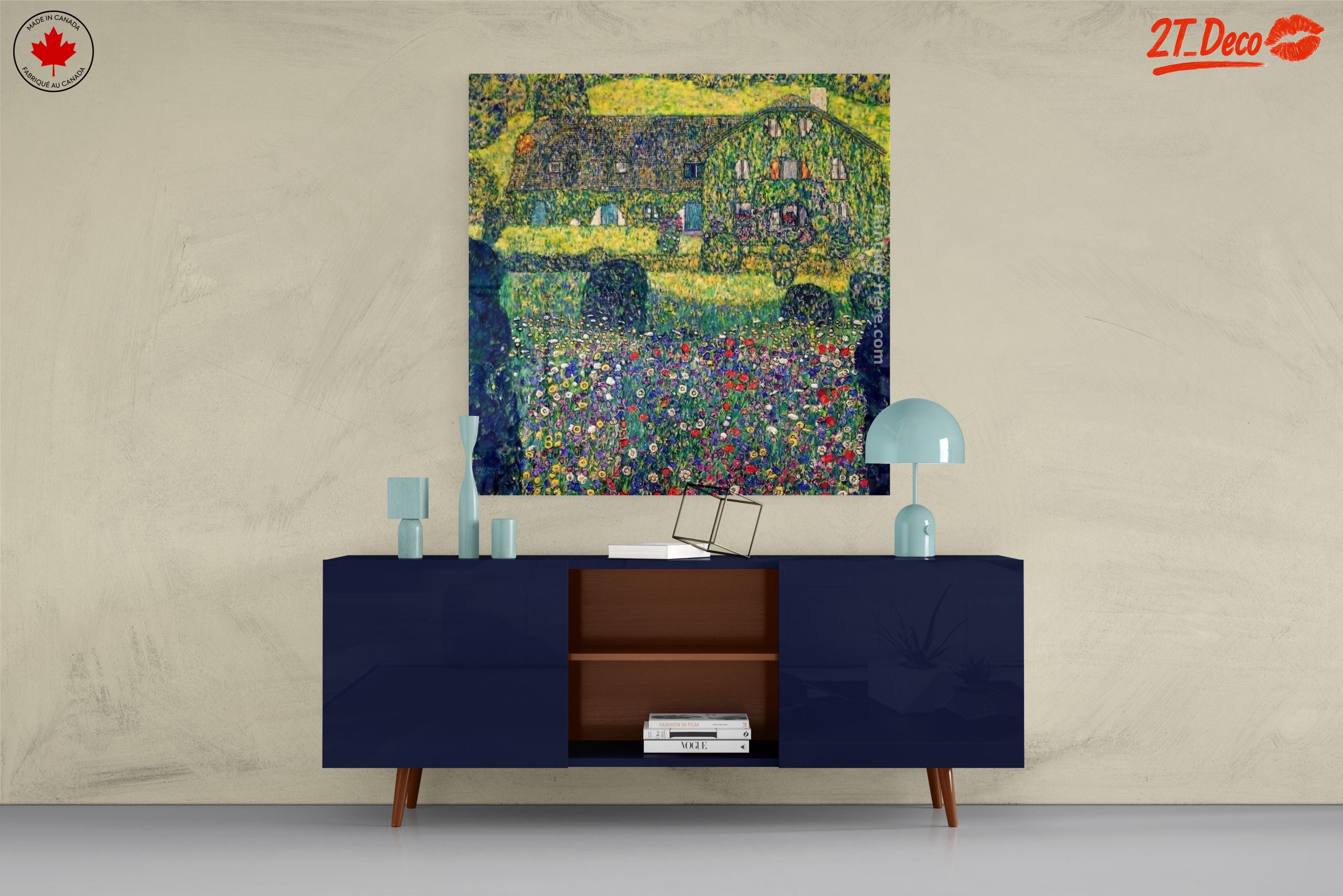 Vibrant Floral Landscape with House - Image 8