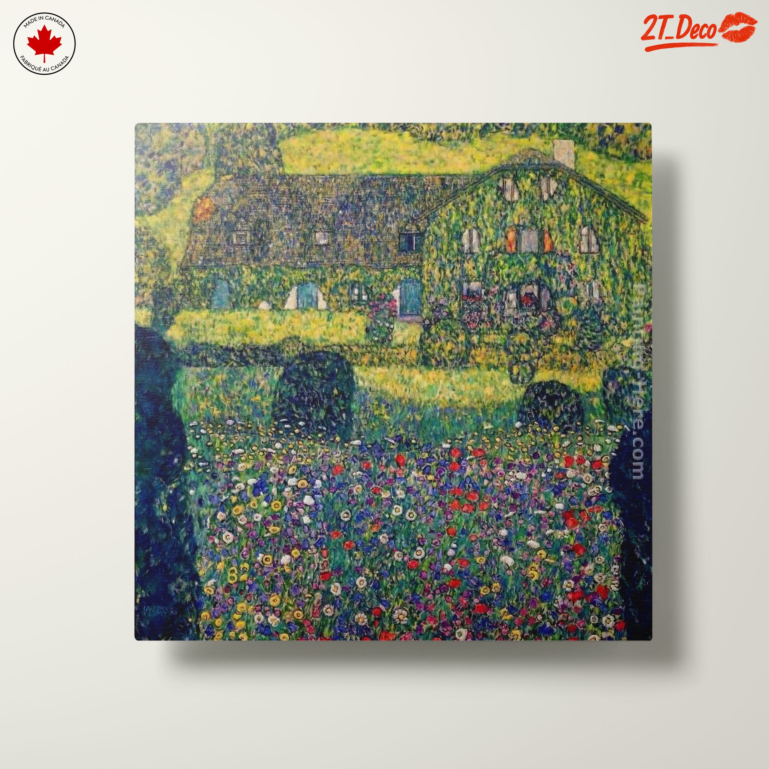 Vibrant Floral Landscape with House - Image 10