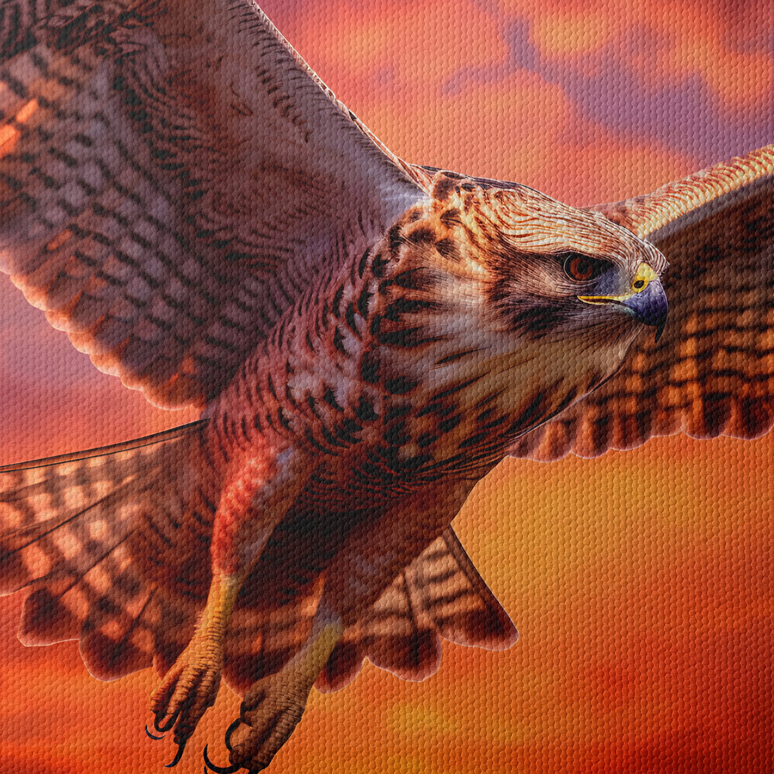 Majestic Hawk in Flight Against a Vibrant Sky - Image 4