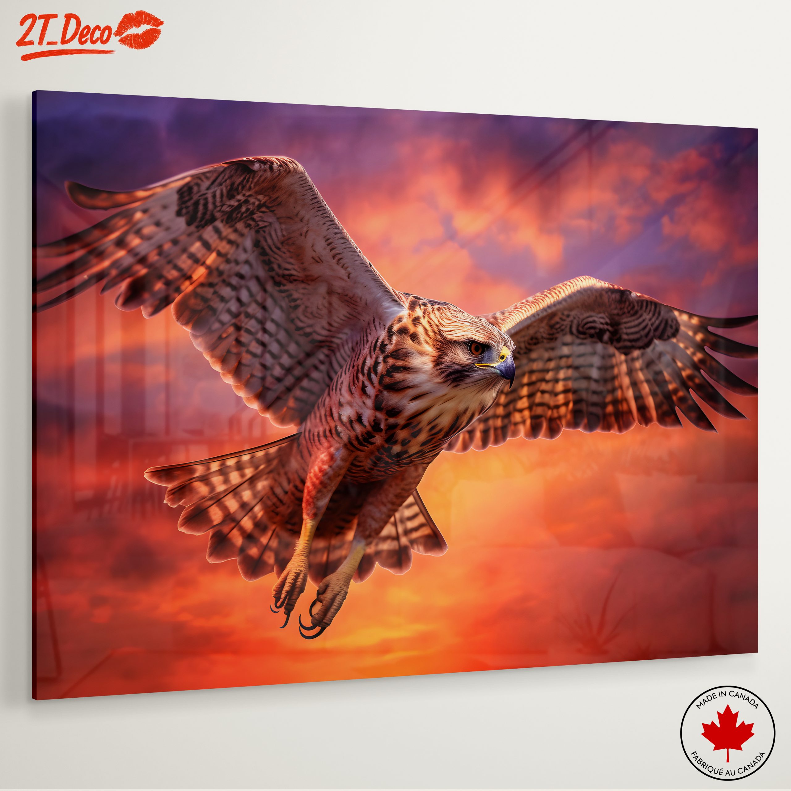 Majestic Hawk in Flight Against a Vibrant Sky - Image 6