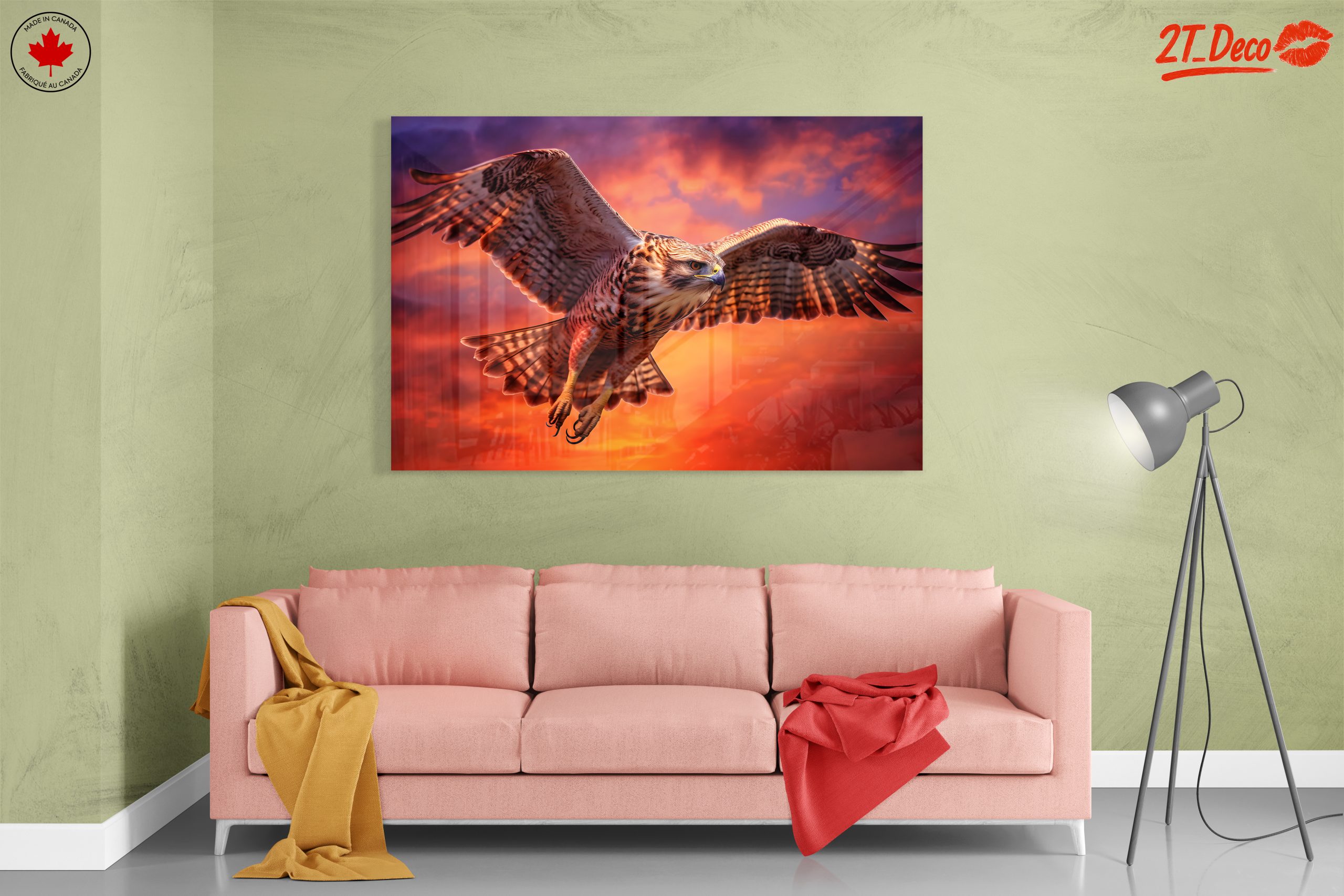 Majestic Hawk in Flight Against a Vibrant Sky - Image 7