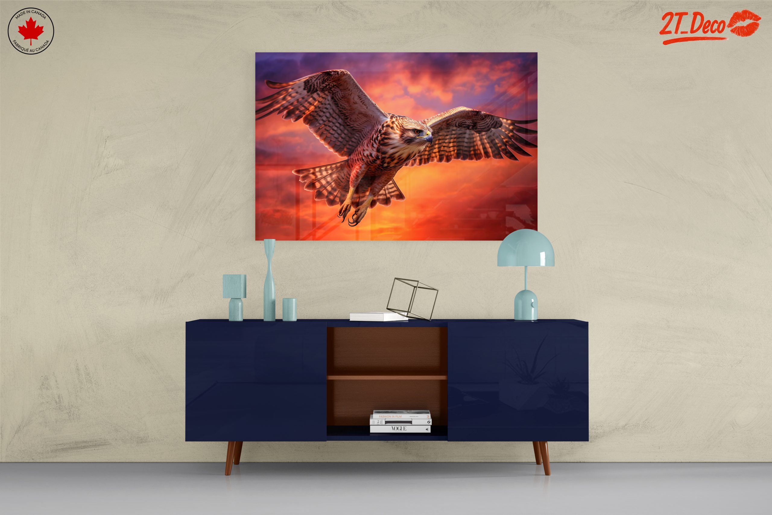 Majestic Hawk in Flight Against a Vibrant Sky - Image 8