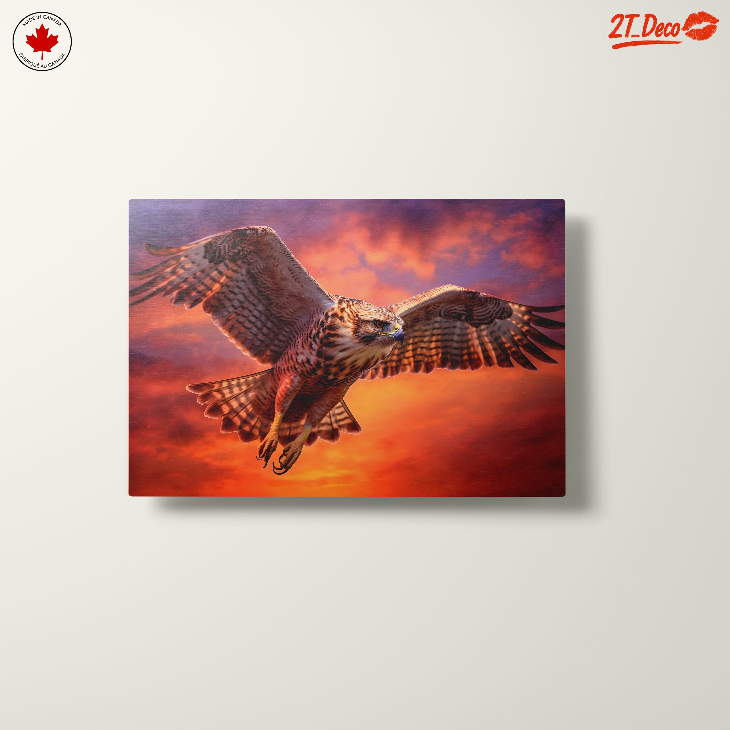 Majestic Hawk in Flight Against a Vibrant Sky - Image 10