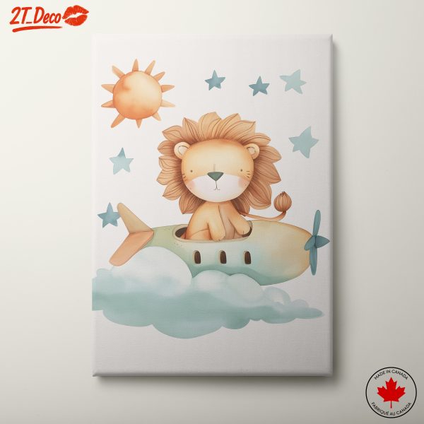 Playful Lion in an Airplane