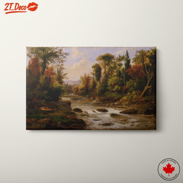 Tranquil River Scene Surrounded by Autumn Foliage