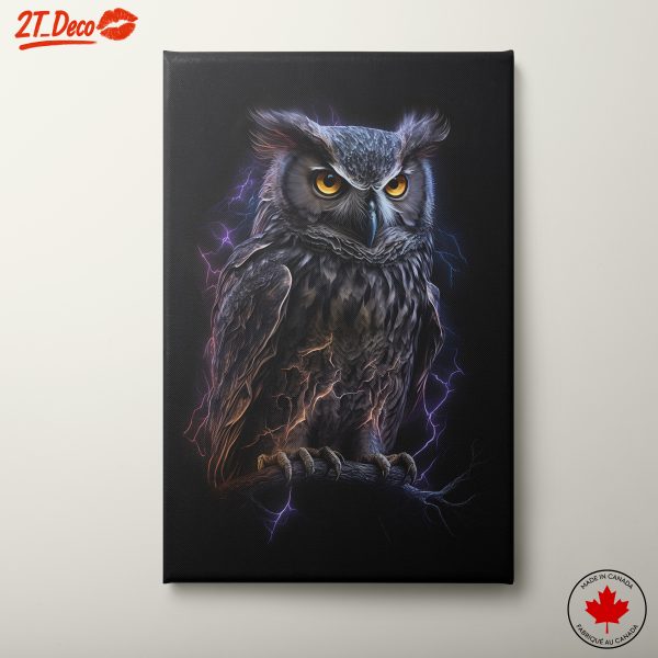 Majestic Owl with Lightning Effect