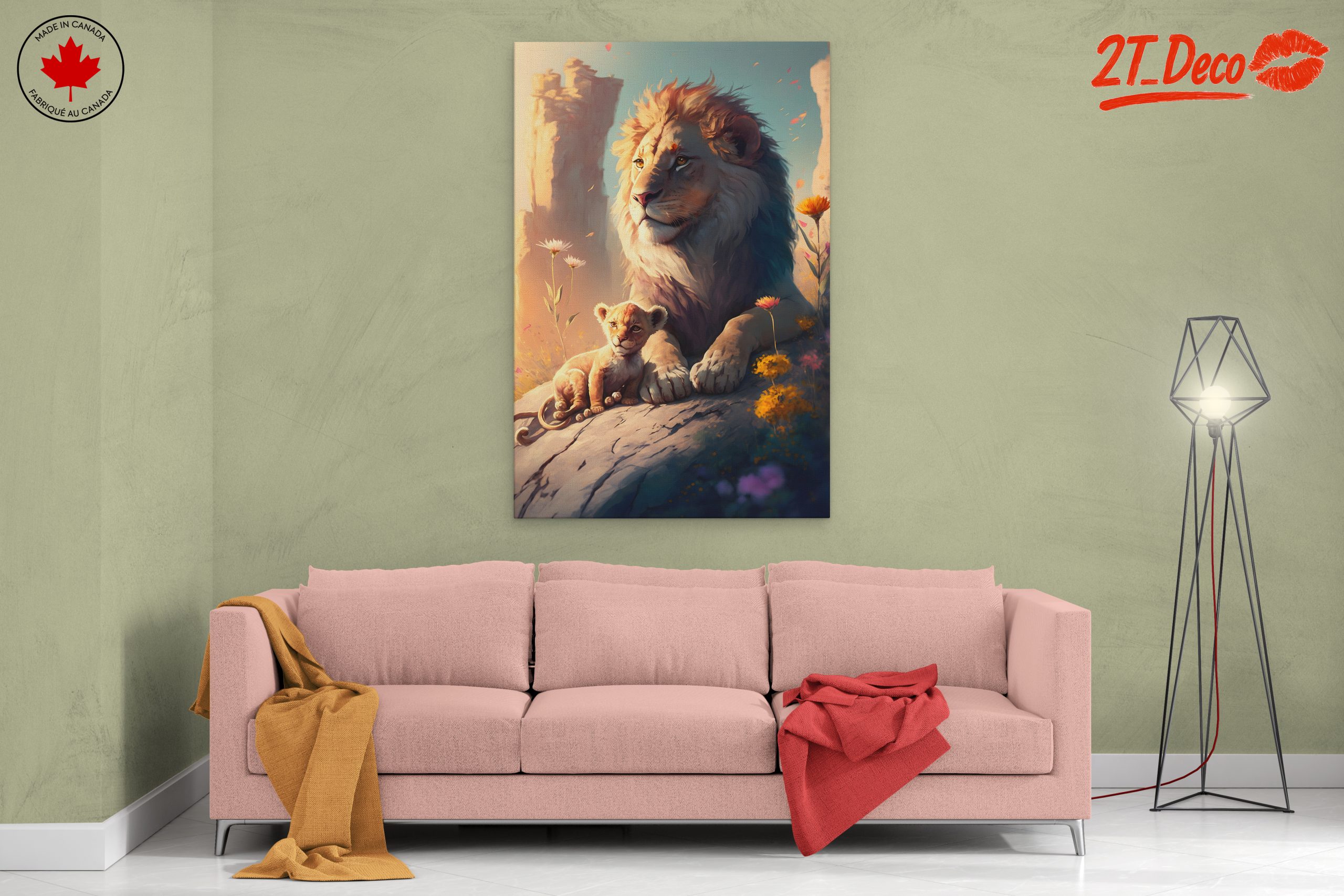 Adorable Lion and Cub Illustration - Image 2