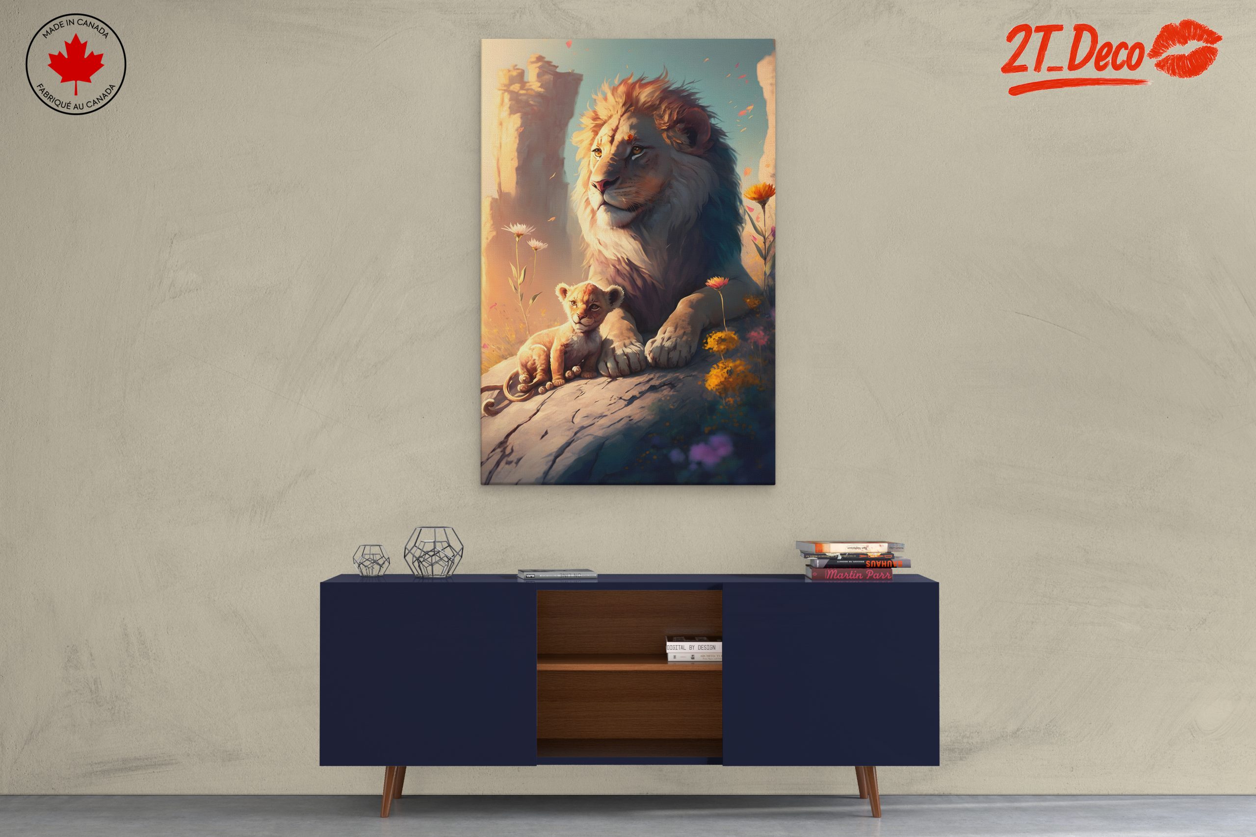 Adorable Lion and Cub Illustration - Image 3