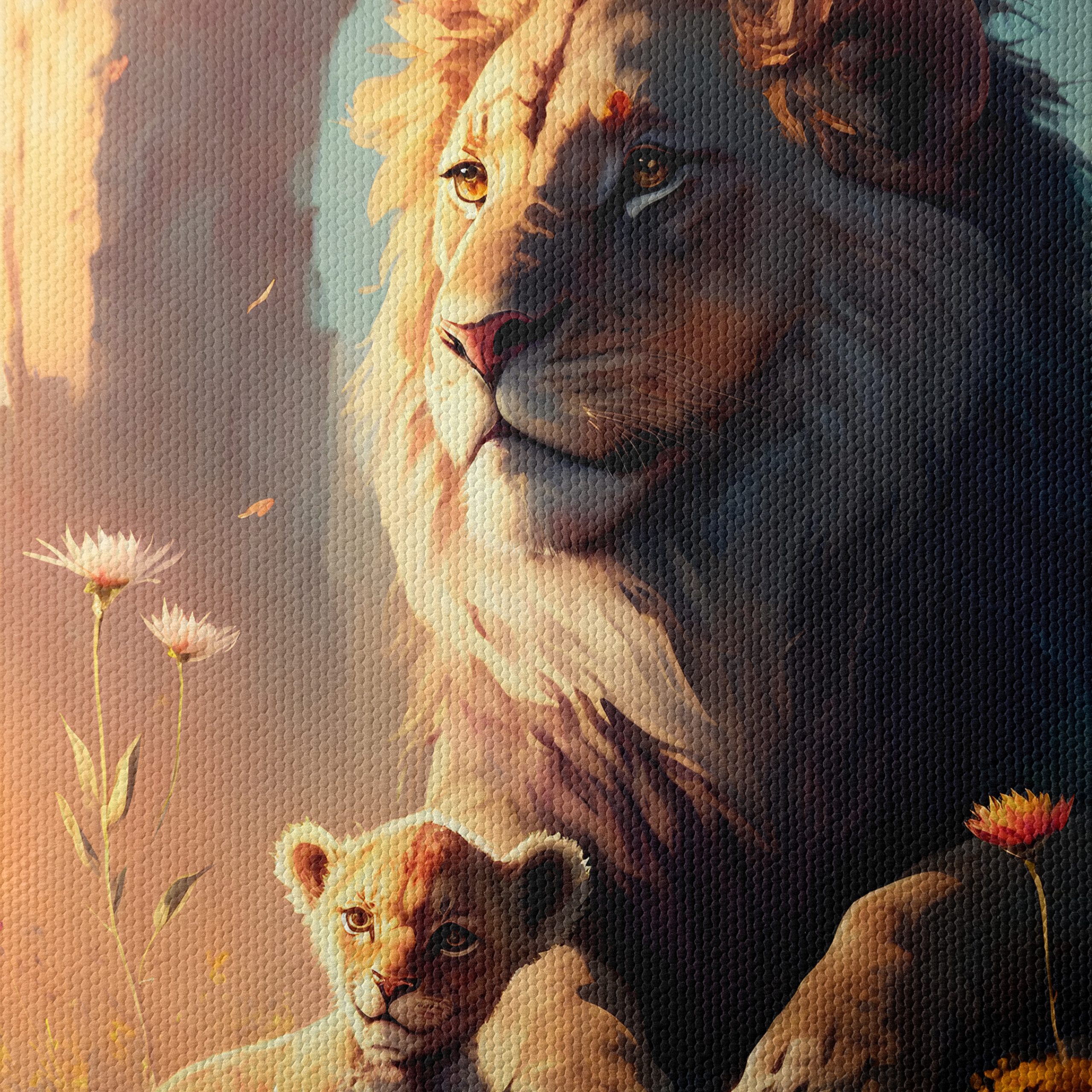 Adorable Lion and Cub Illustration - Image 4