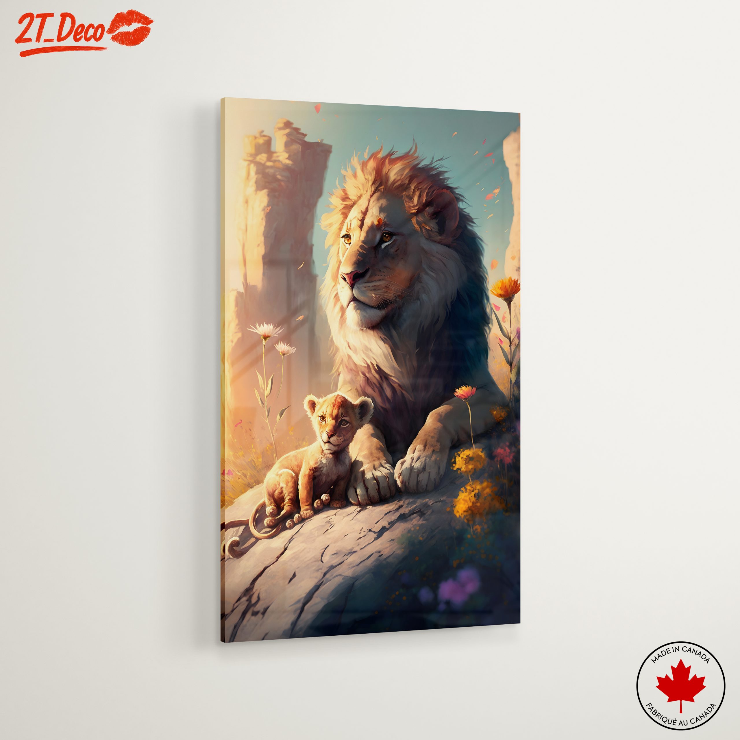 Adorable Lion and Cub Illustration - Image 6