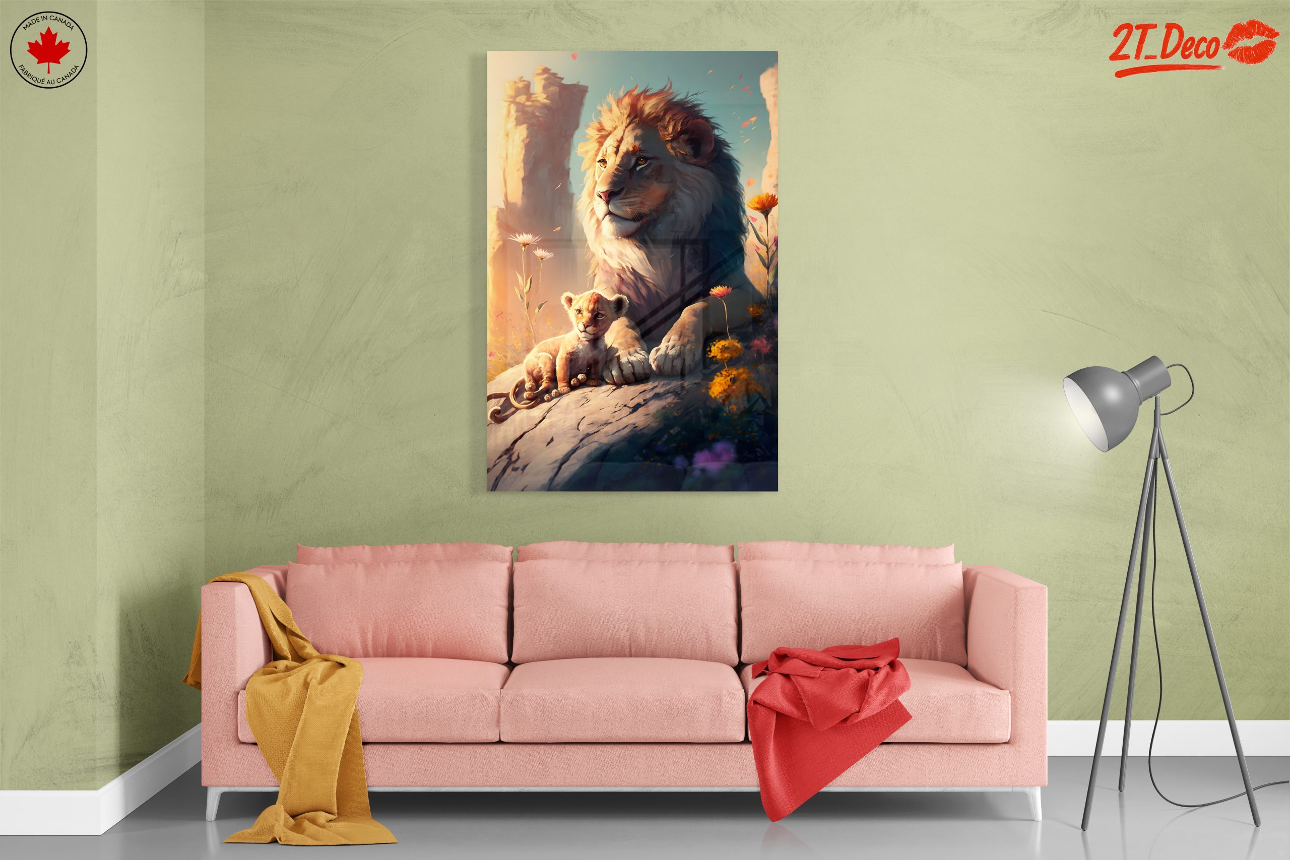 Adorable Lion and Cub Illustration - Image 7
