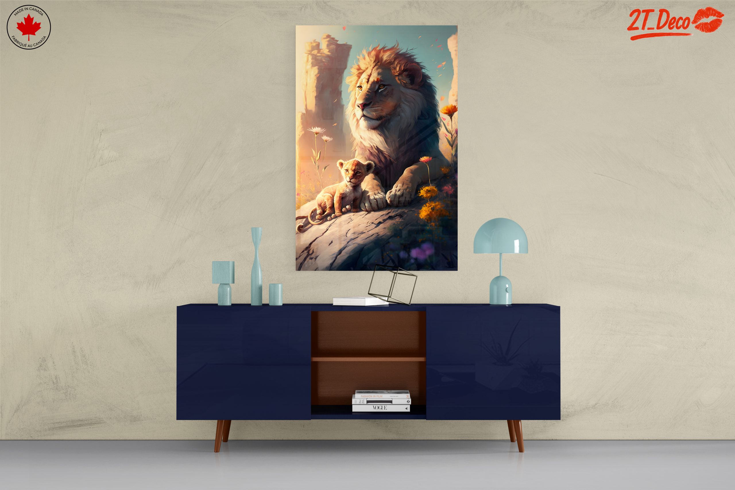Adorable Lion and Cub Illustration - Image 8