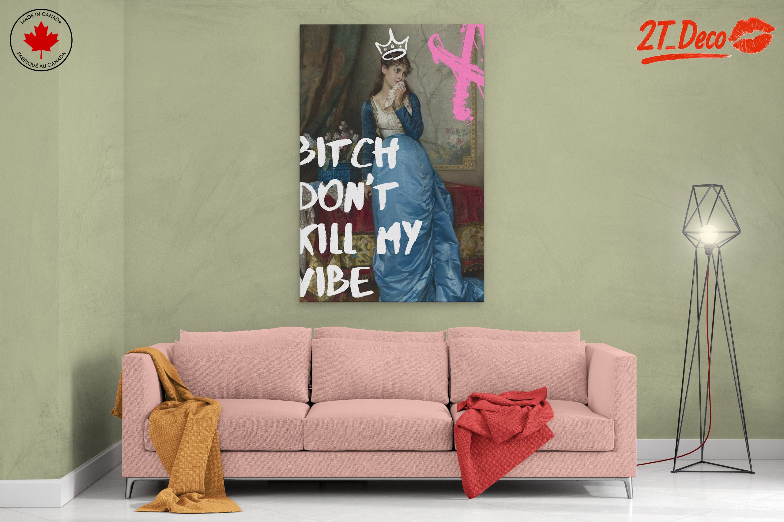 Contemporary Pop Art Portrait with Bold Text - Image 2