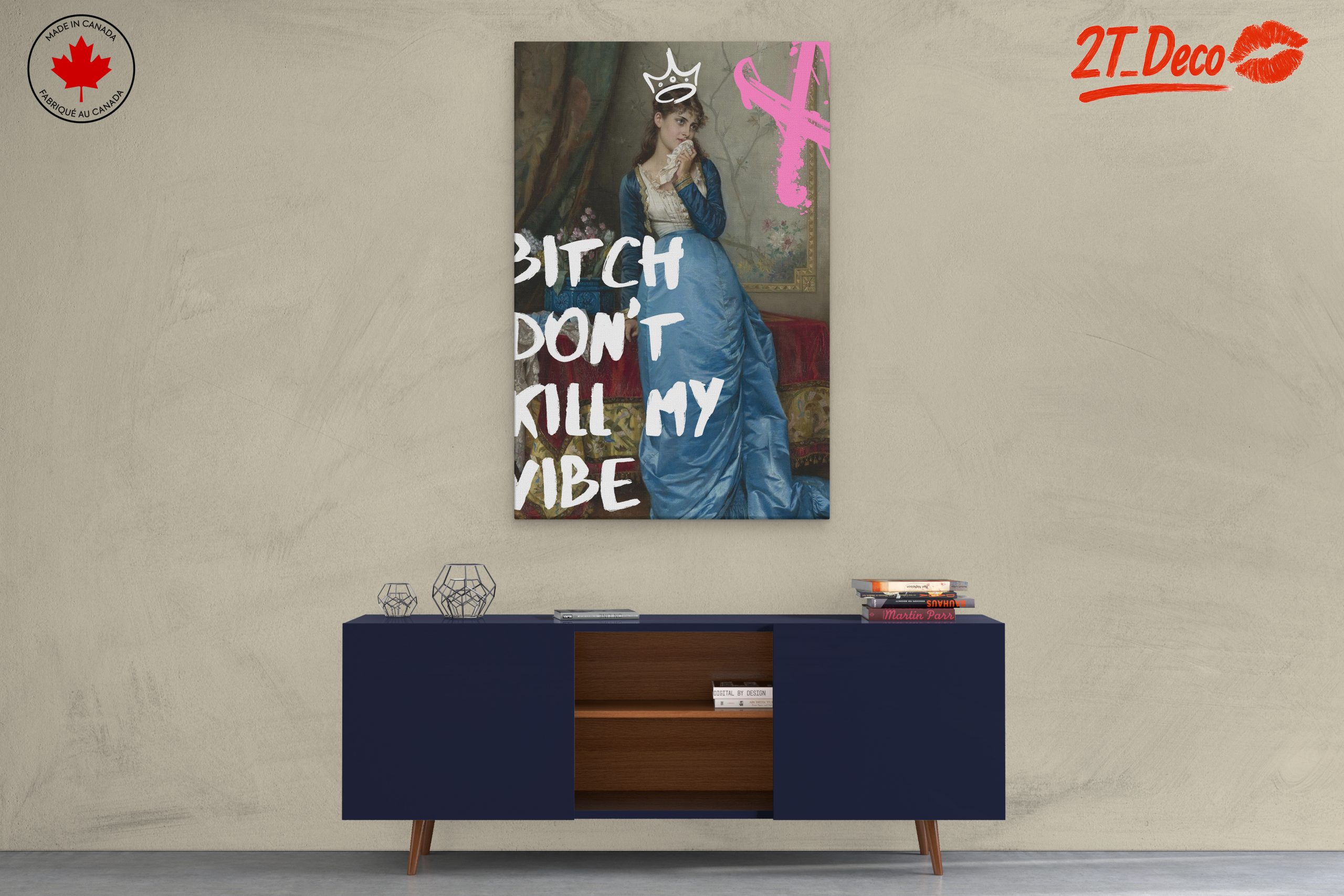 Contemporary Pop Art Portrait with Bold Text - Image 3