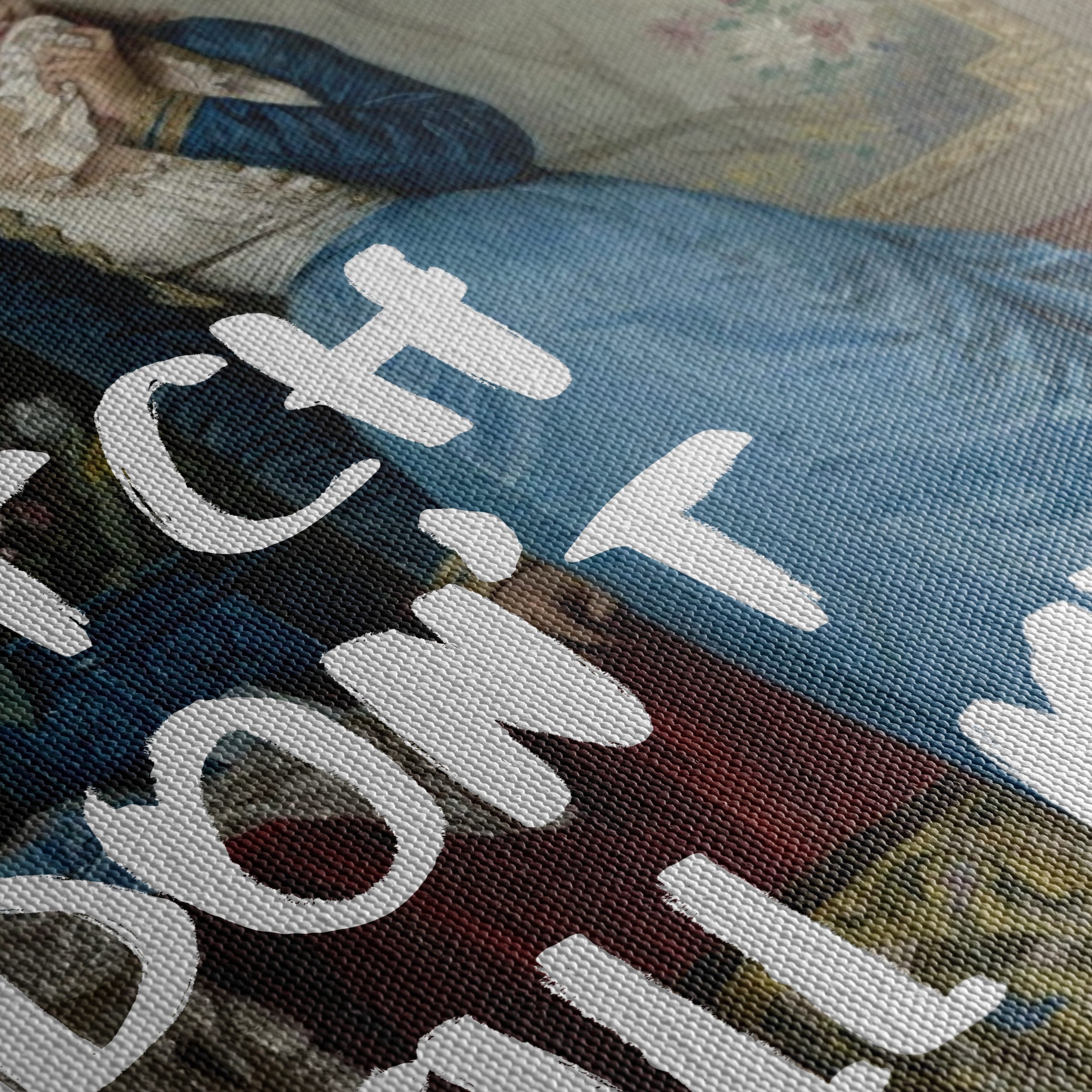 Contemporary Pop Art Portrait with Bold Text - Image 5