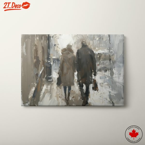 Couple Walking in Urban Setting Art