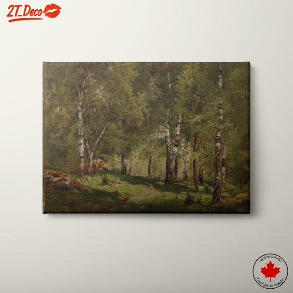 Serene Birch Forest Landscape Art