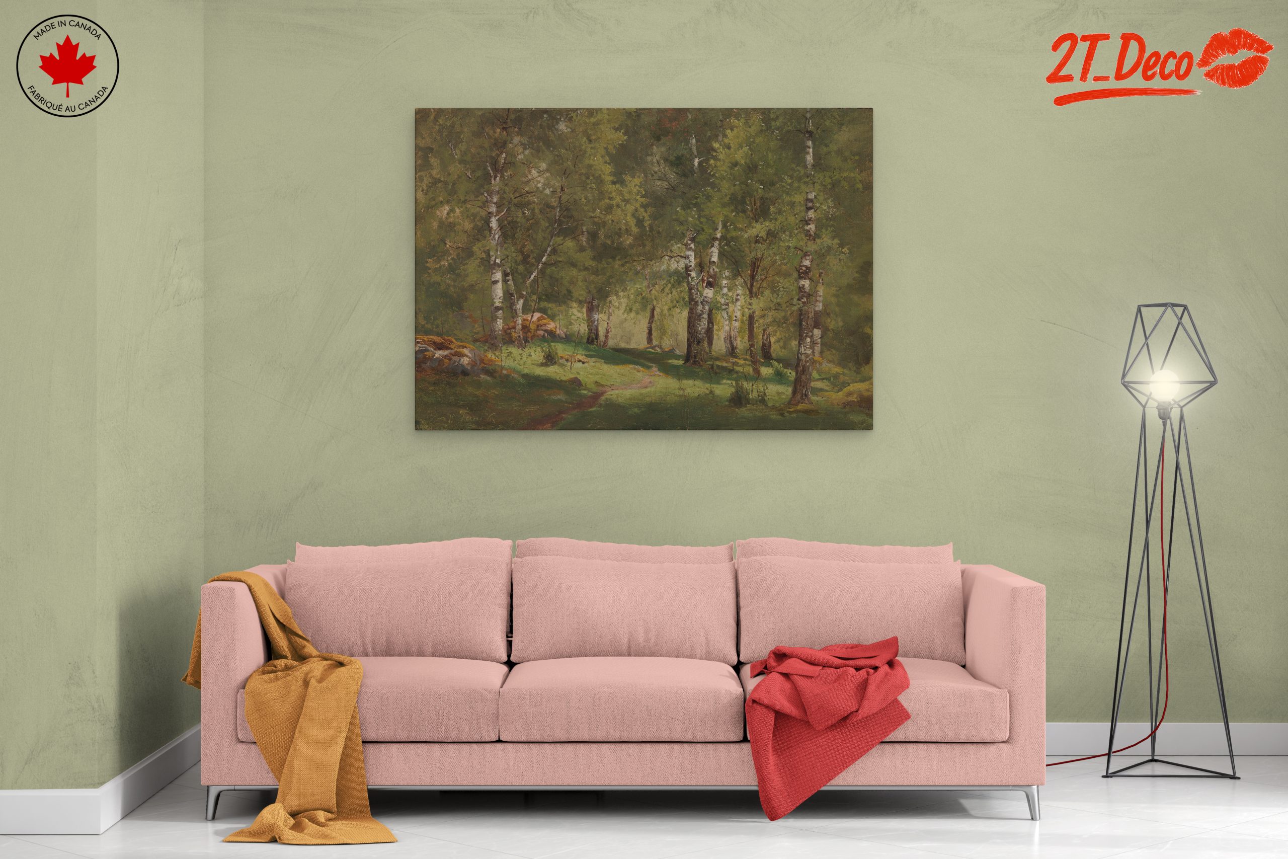 Serene Birch Forest Landscape Art - Image 2