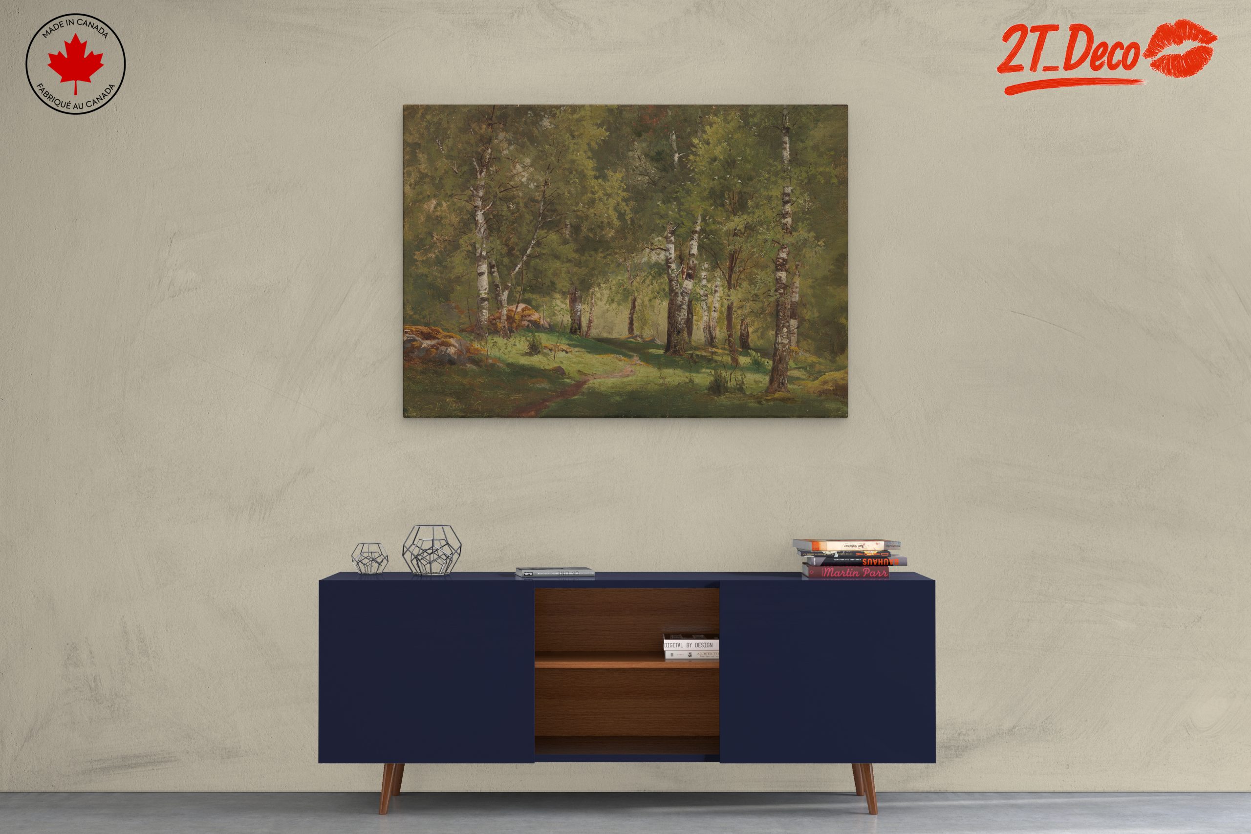 Serene Birch Forest Landscape Art - Image 3