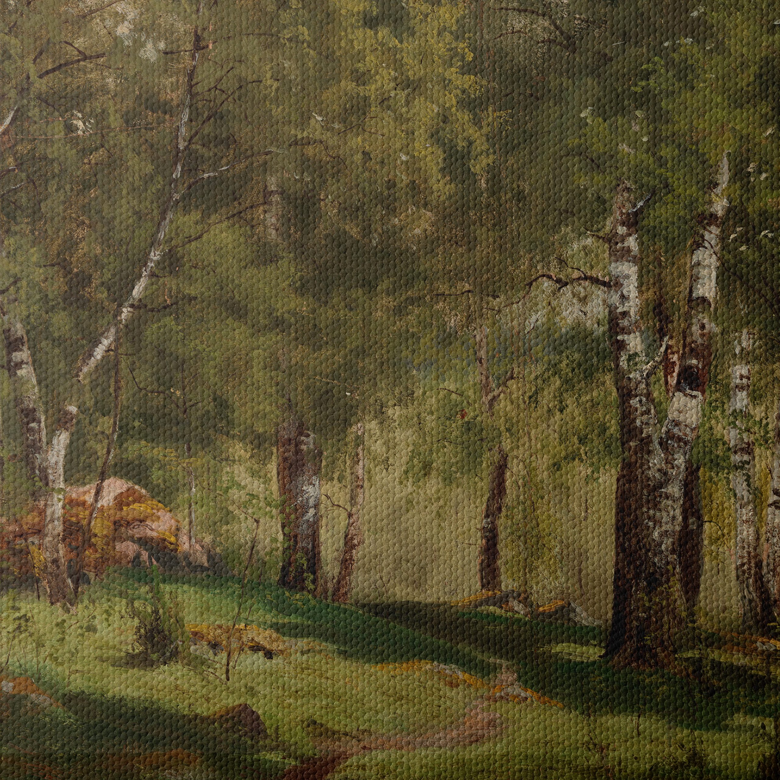 Serene Birch Forest Landscape Art - Image 4