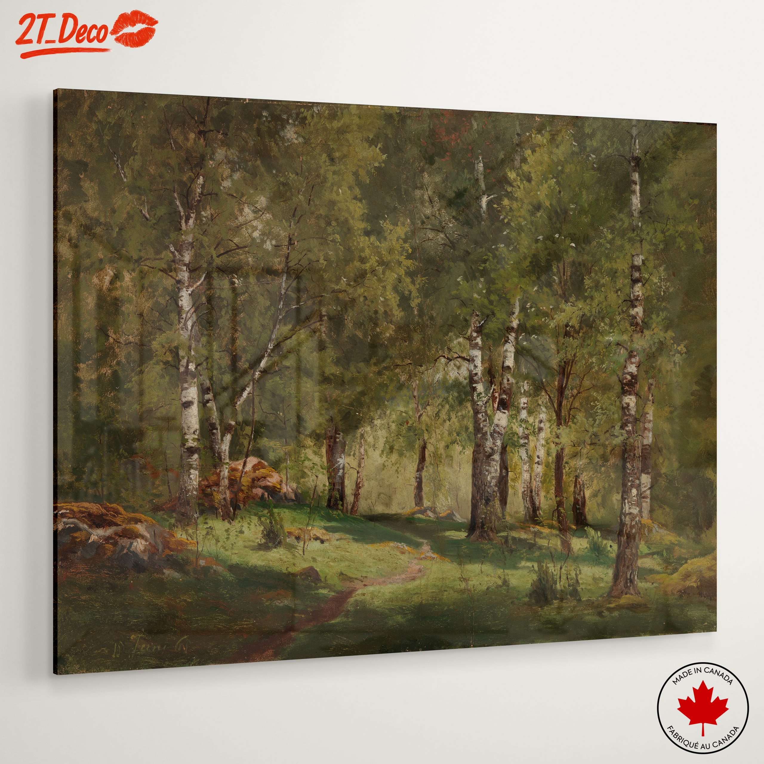 Serene Birch Forest Landscape Art - Image 6